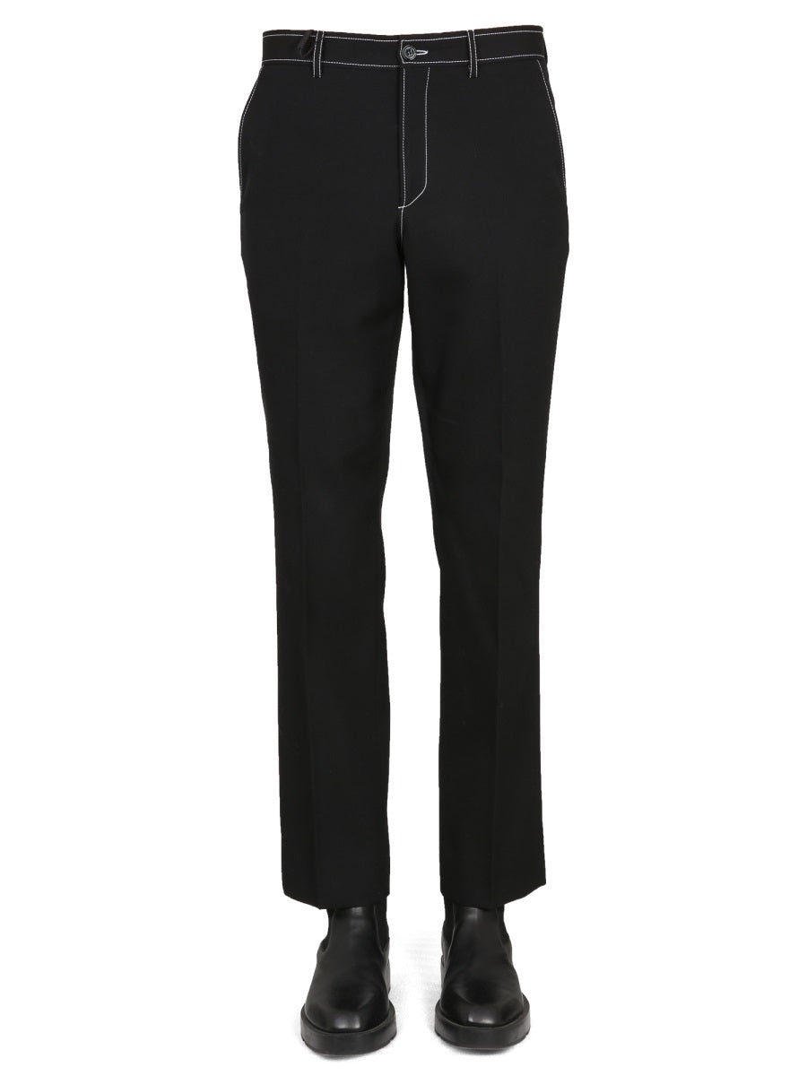 BURBERRY Men's Slim Fit Pants with Front Button Closure