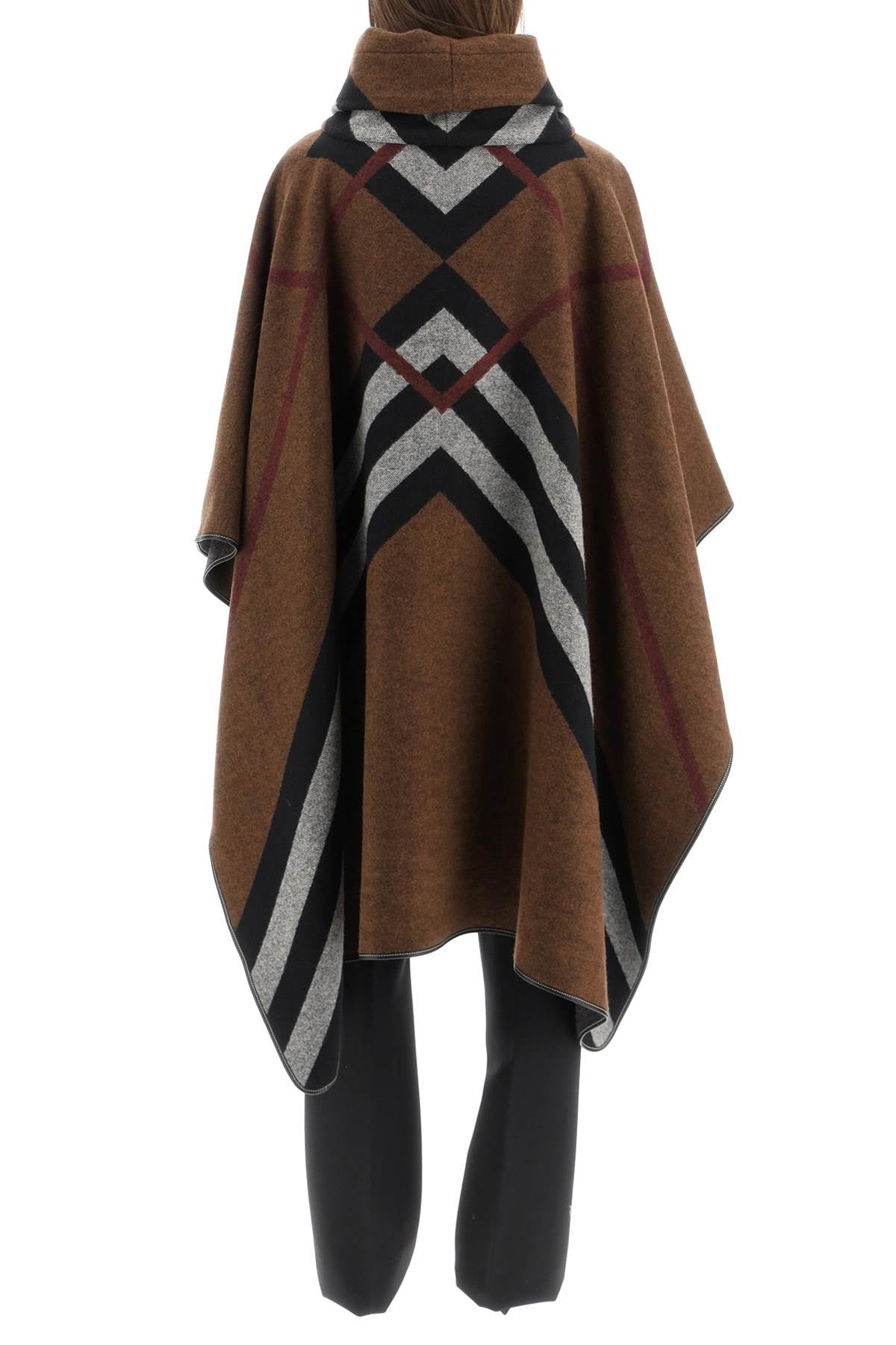 BURBERRY Chevron Check Poncho - One Size