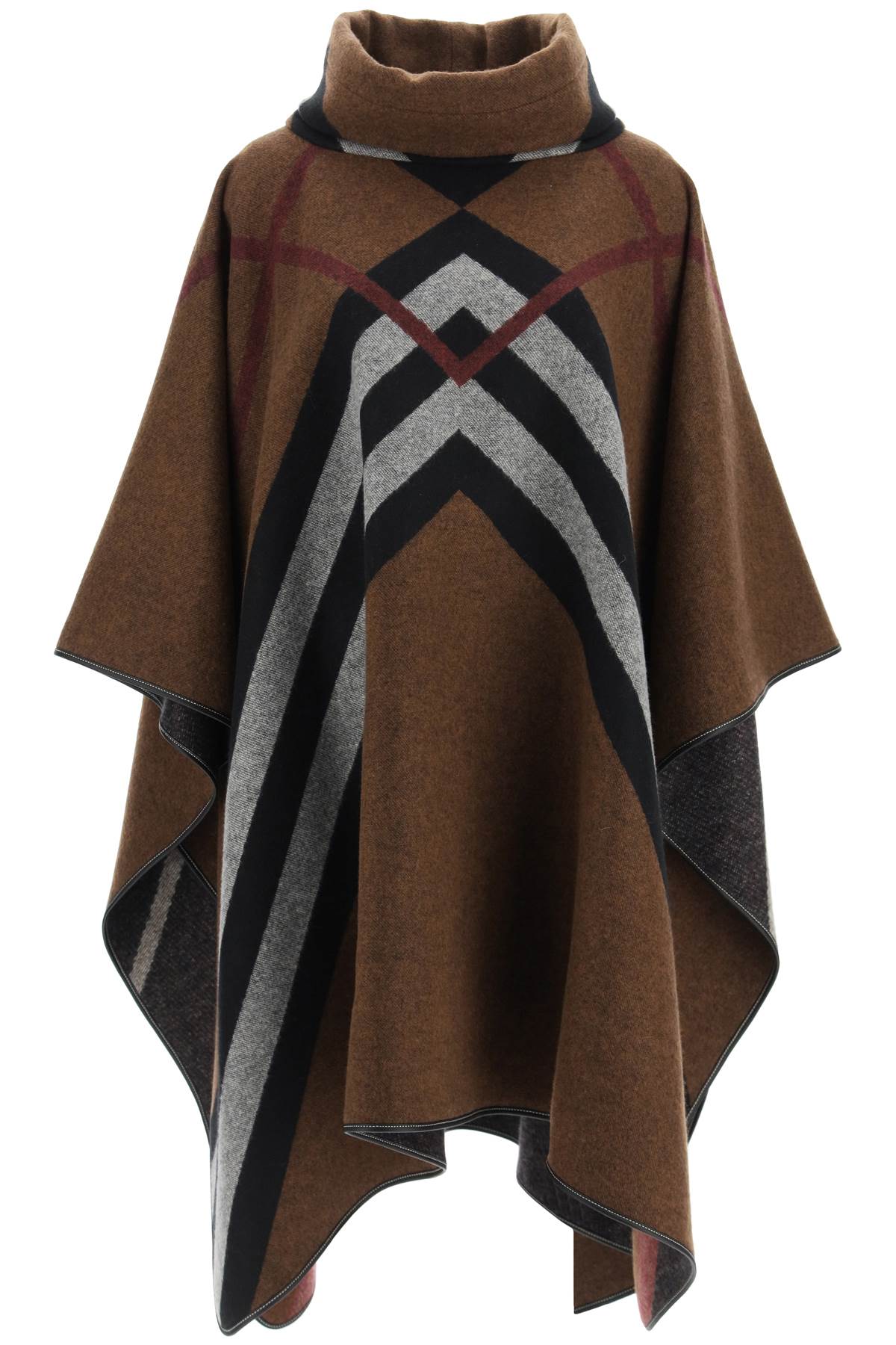 BURBERRY Chevron Check Poncho - One Size