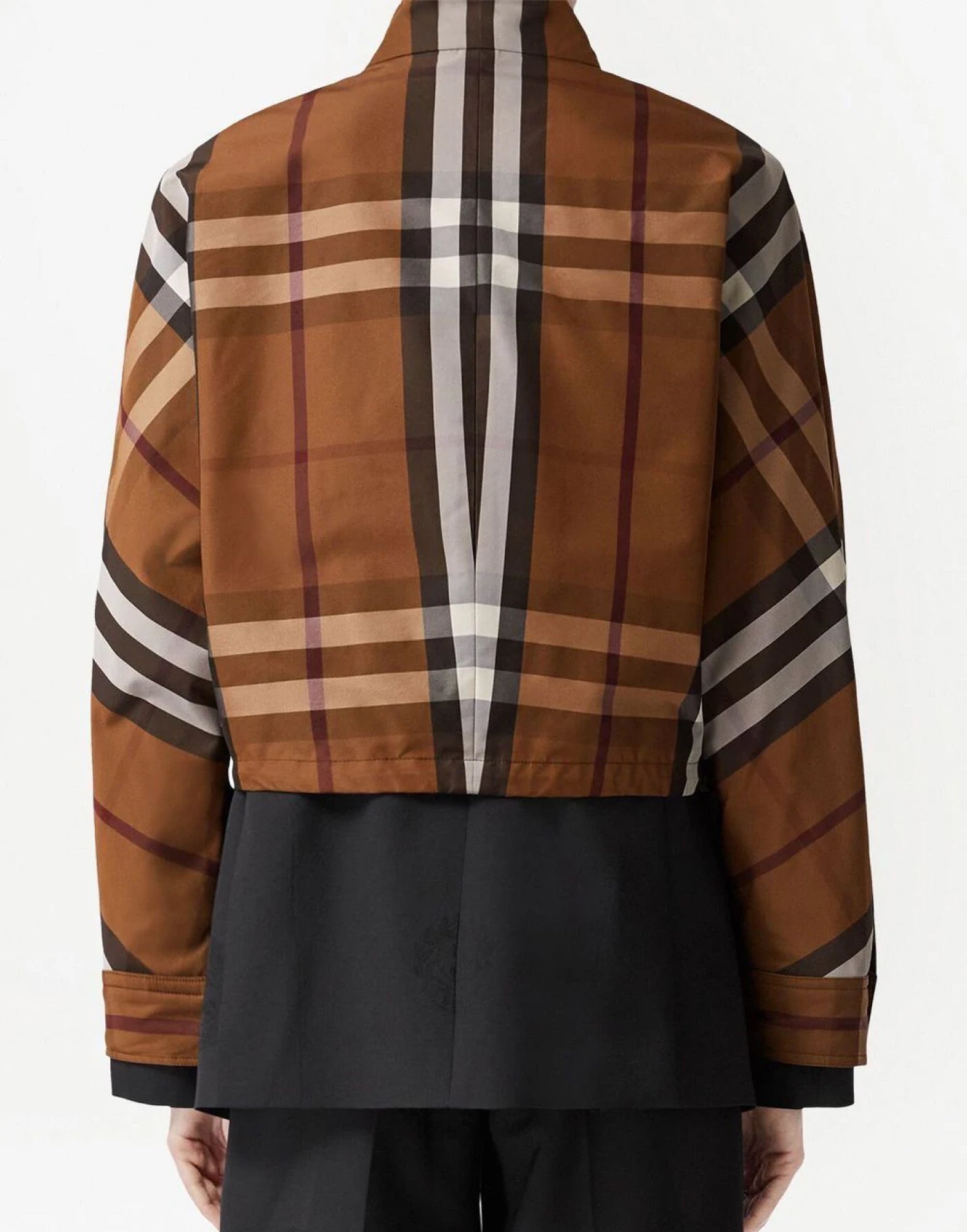 BURBERRY Check Pattern Zip-Up Jacket for Women