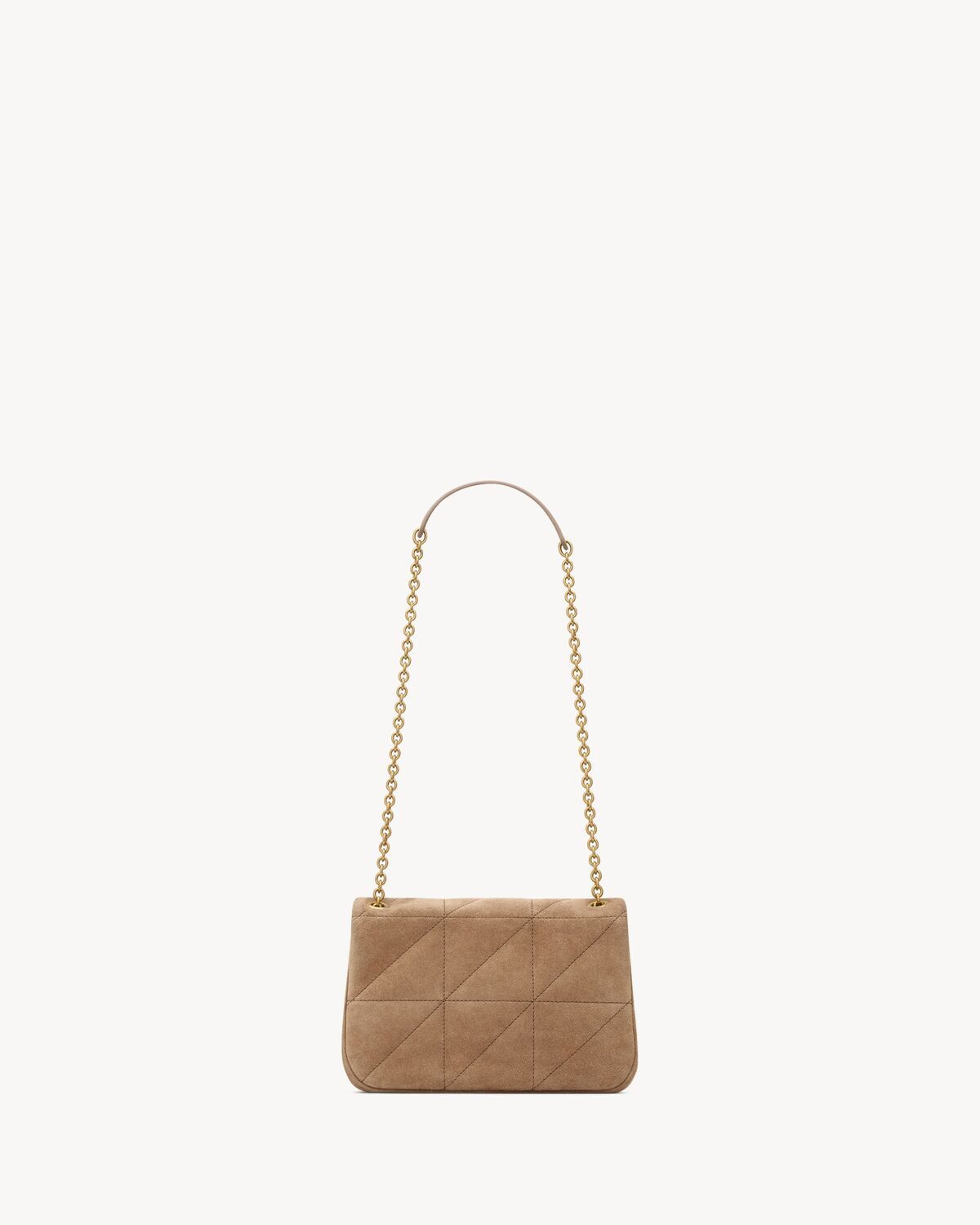 SAINT LAURENT Quilted Foldover Top Handbag with Chain