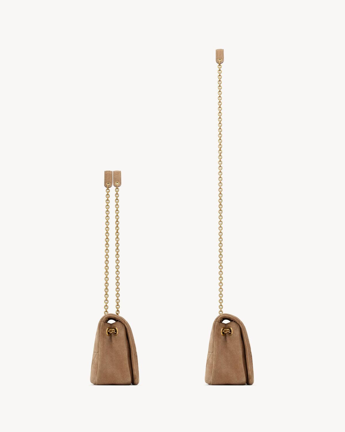 SAINT LAURENT Quilted Foldover Top Handbag with Chain