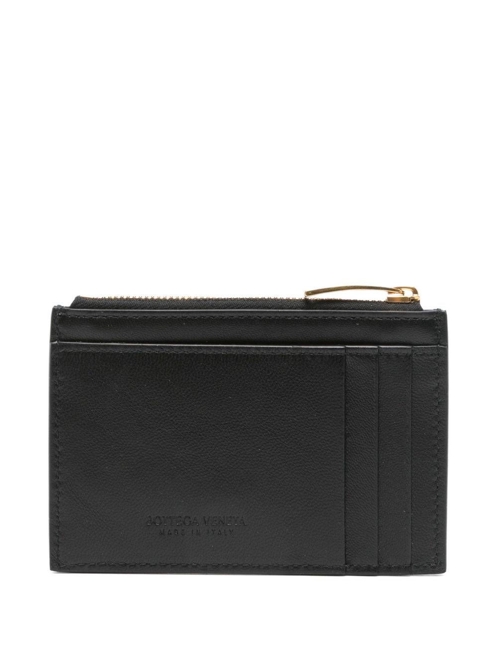 BOTTEGA VENETA Mini Intrecciato Card Holder with Gold Zip