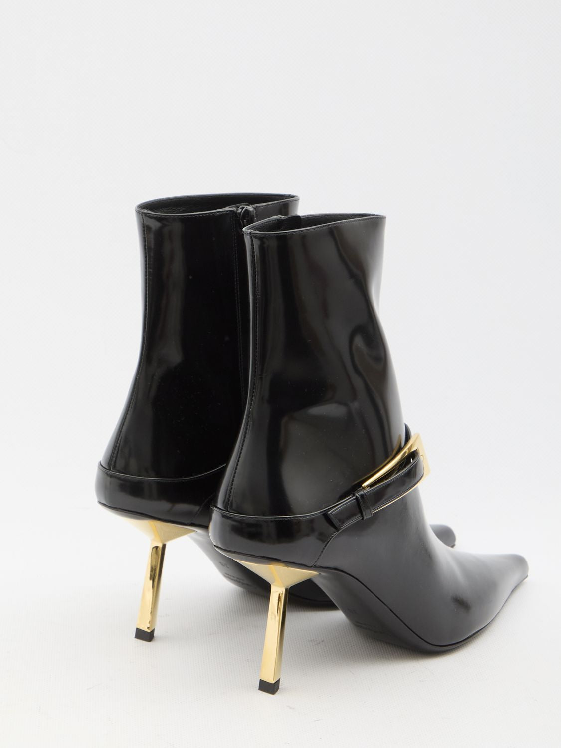 SAINT LAURENT Mini Ankle Boots with Geometric Stiletto Heel