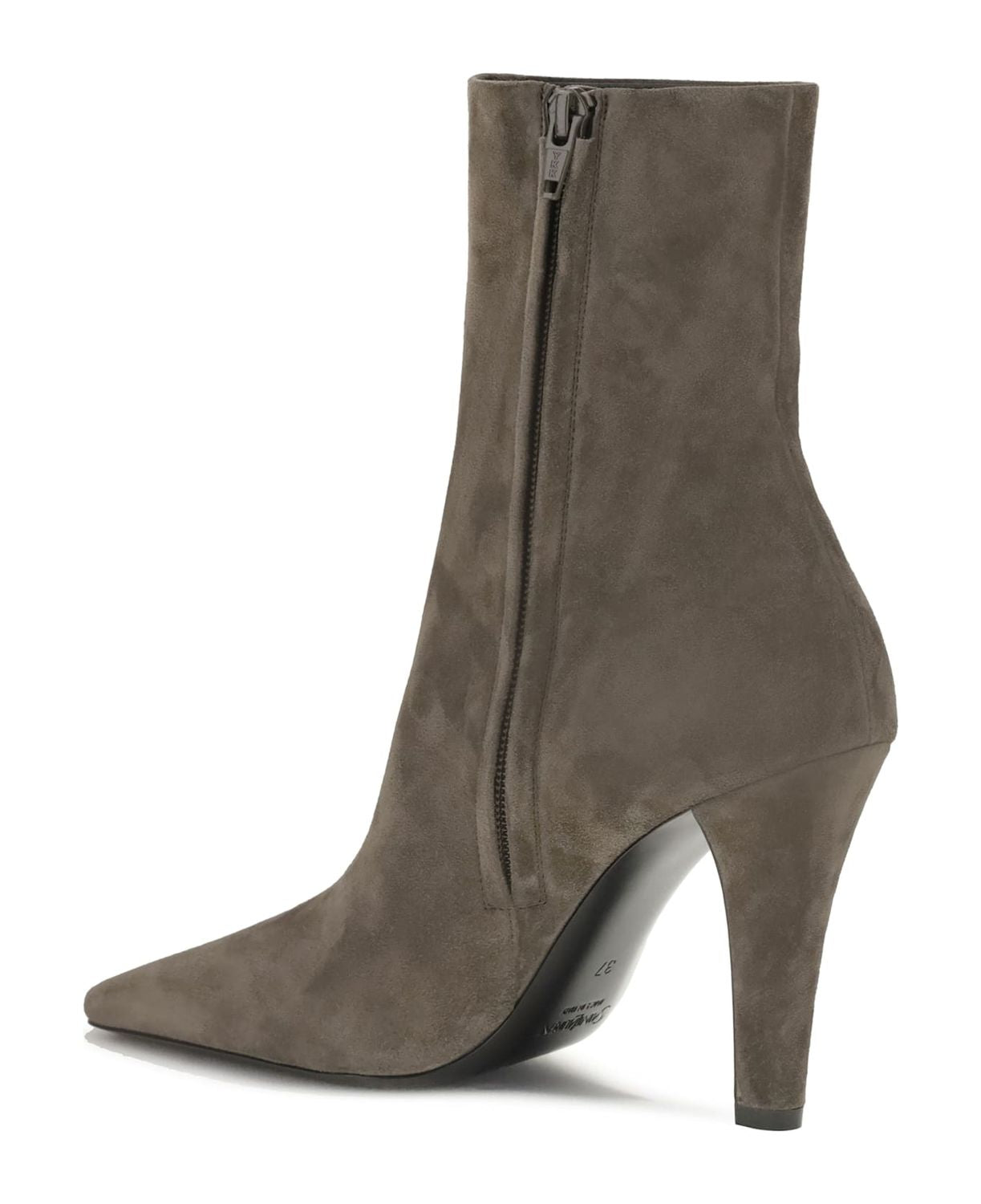 SAINT LAURENT Tapered Block Heel Suede Ankle Boots for Women
