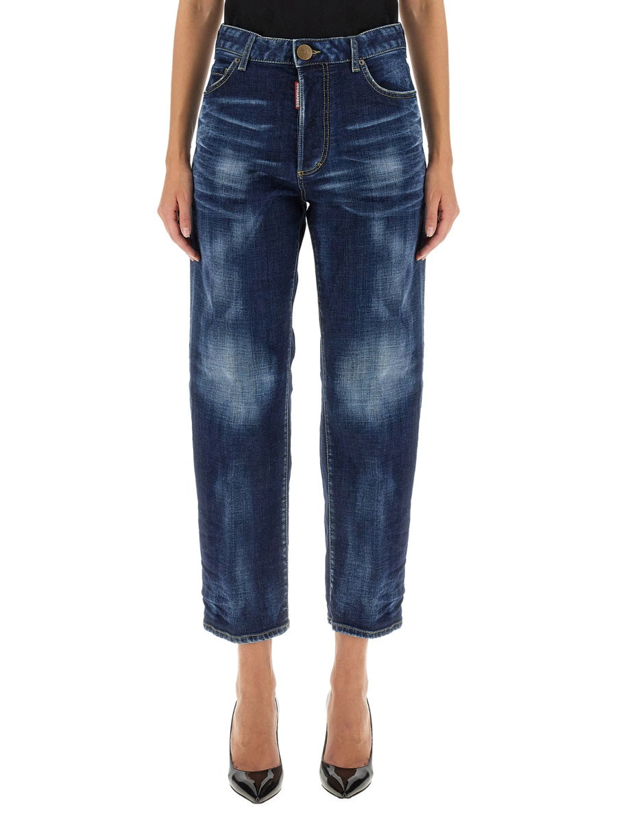 DSQUARED Cropped Button Closure Jeans