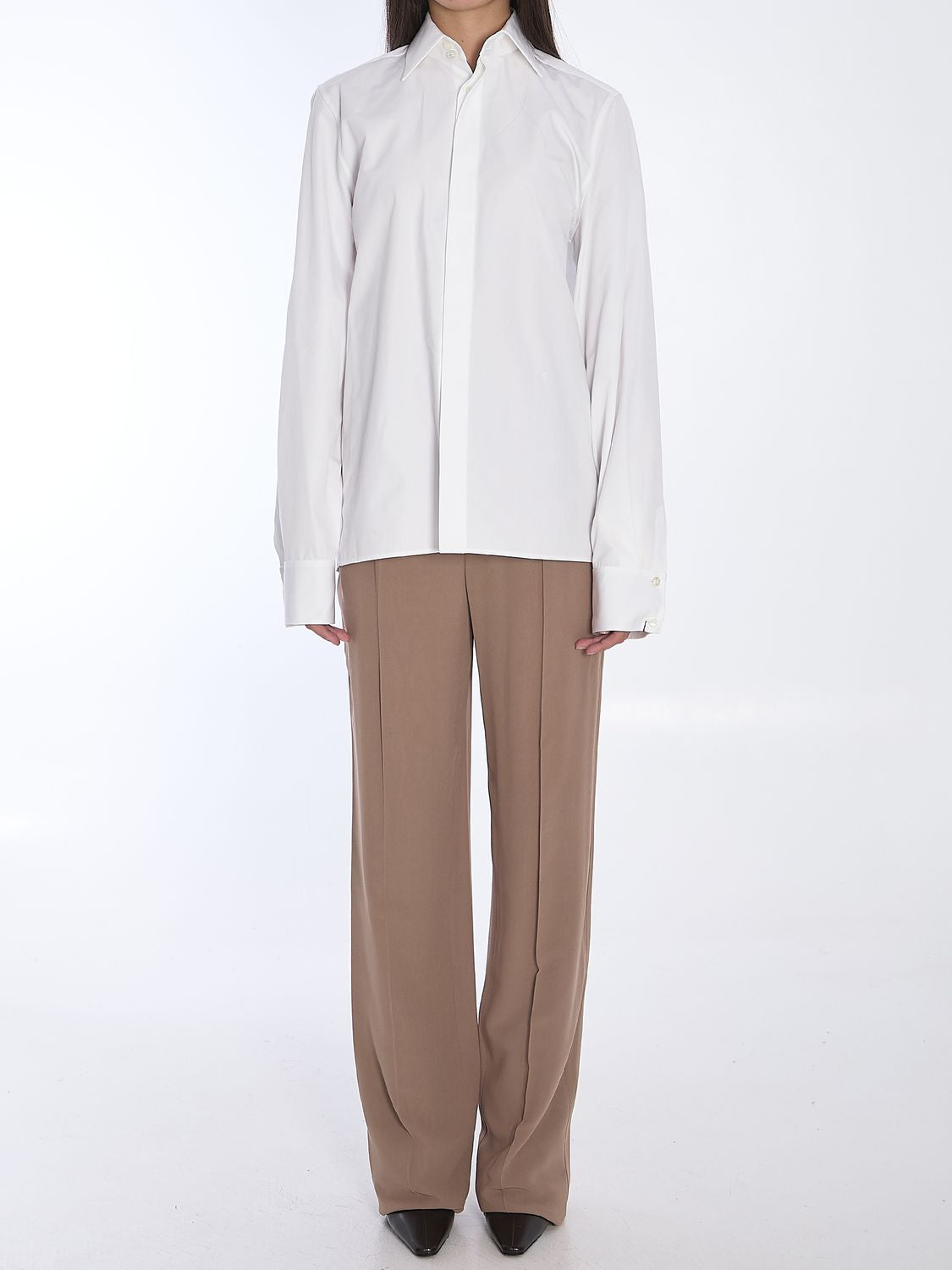 SAINT LAURENT Chic Creased Pli Georgette Pants for Women