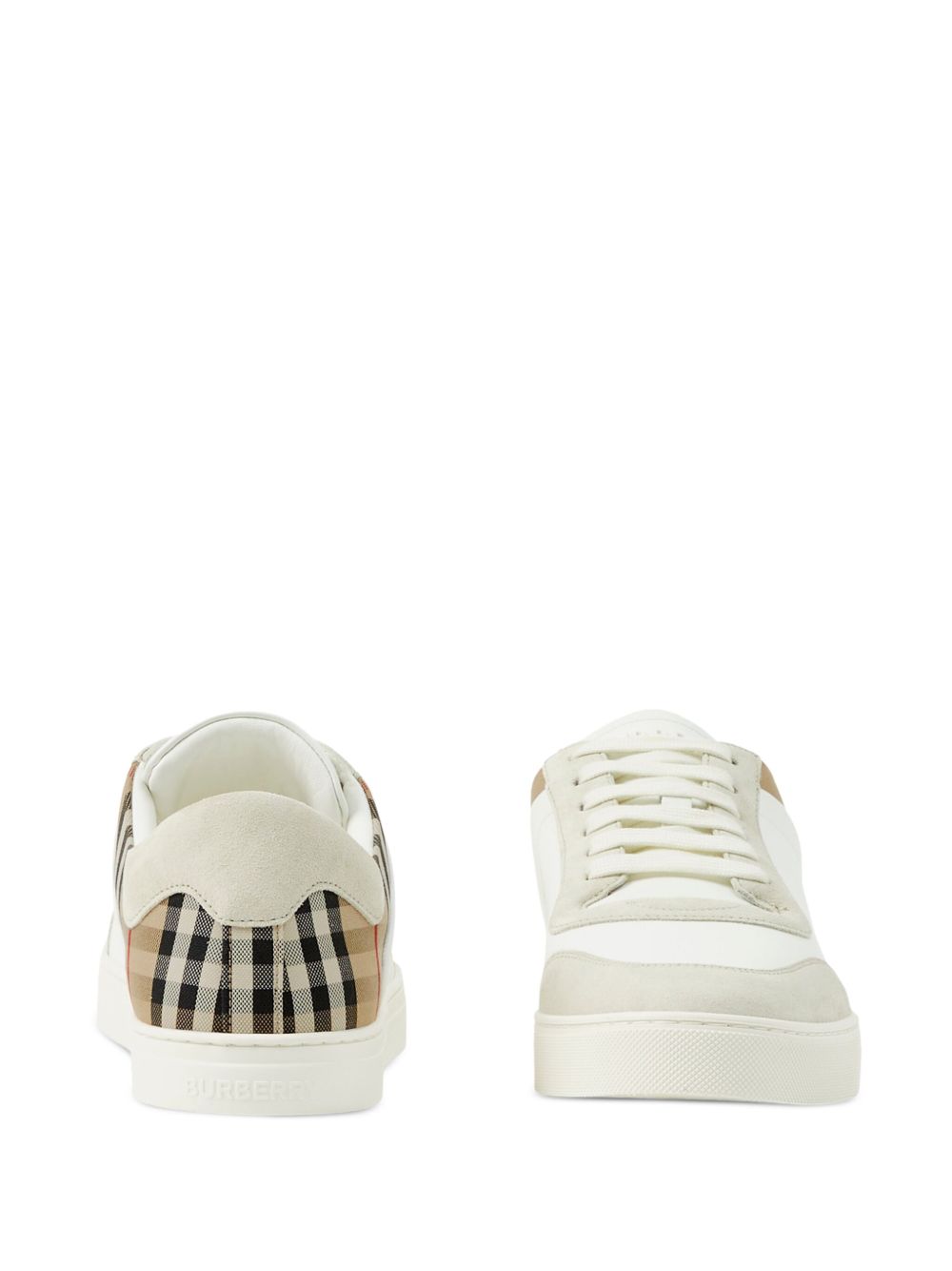 BURBERRY Leather Vintage Check Pattern Sneakers for Men