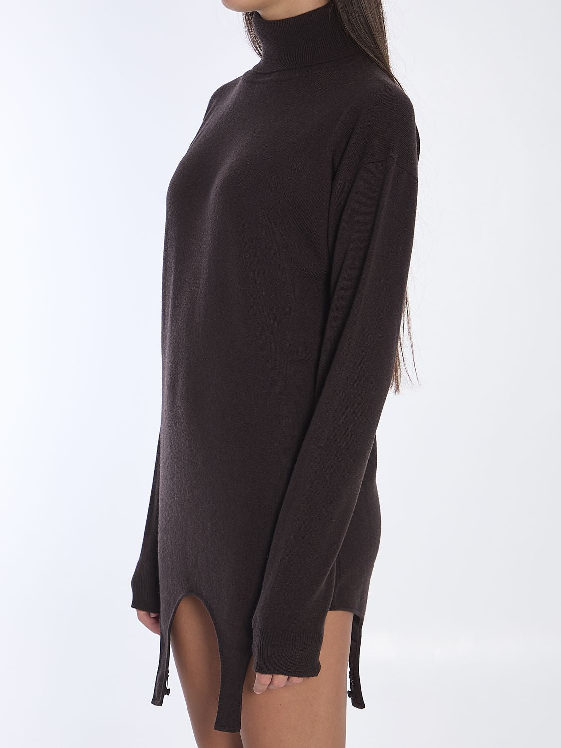 SAINT LAURENT Turtleneck Garter Sweater - Loose Fit