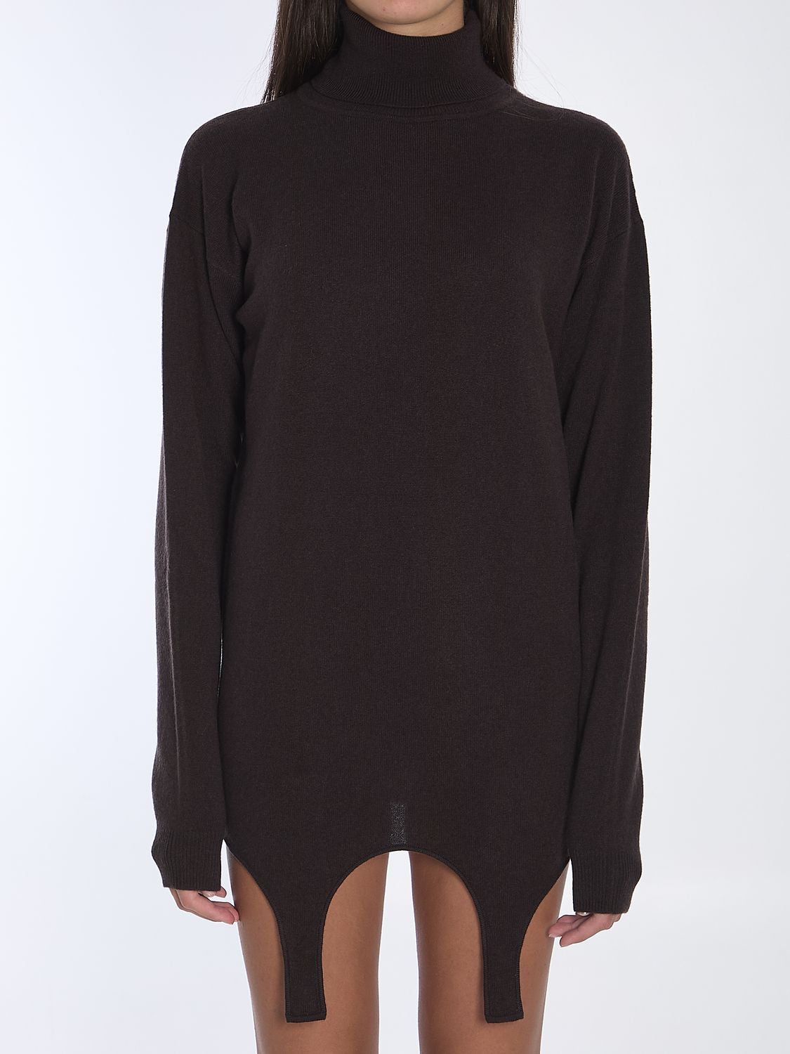 SAINT LAURENT Turtleneck Garter Sweater - Loose Fit