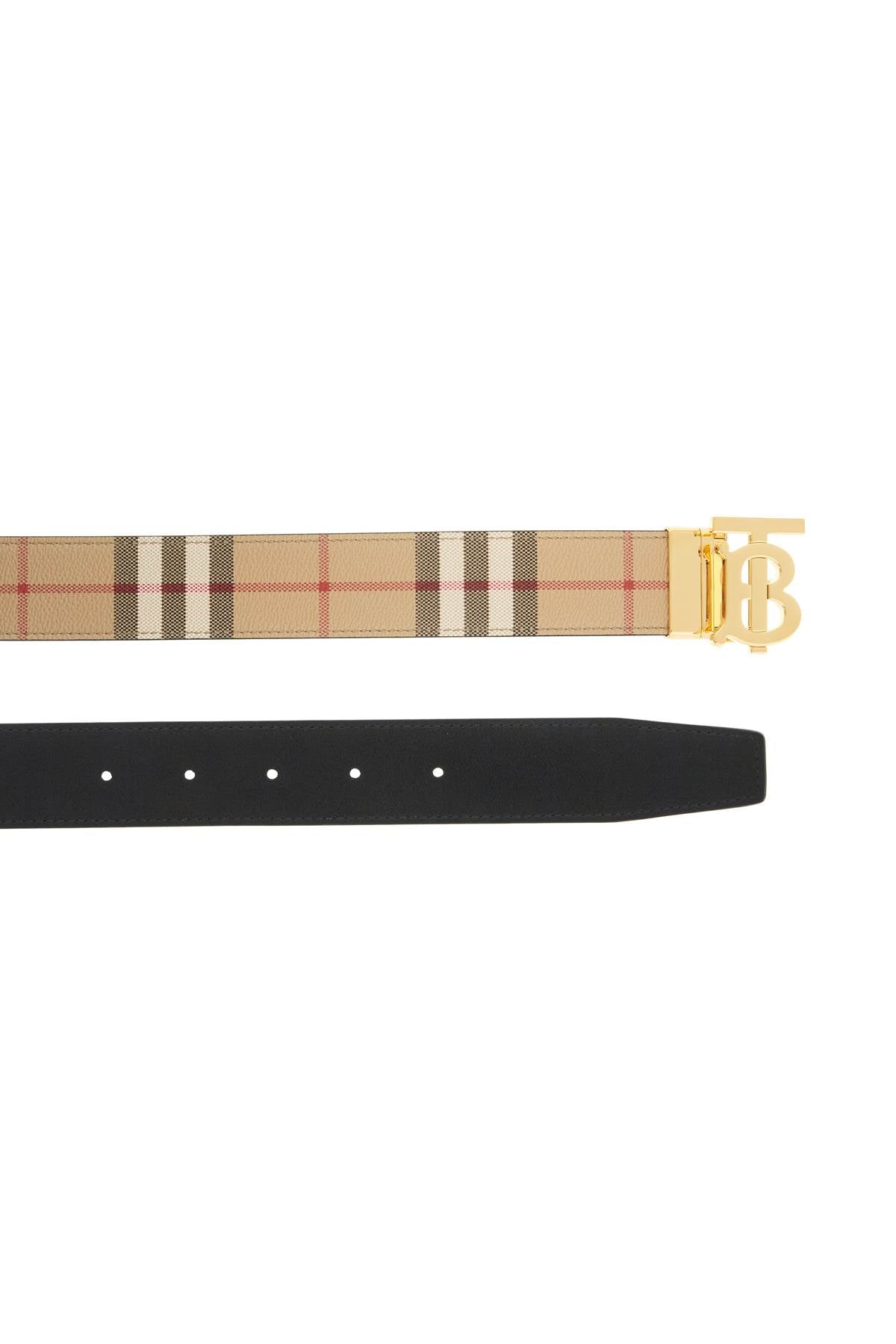 BURBERRY Thin Reversible TB Belt 3.5 cm