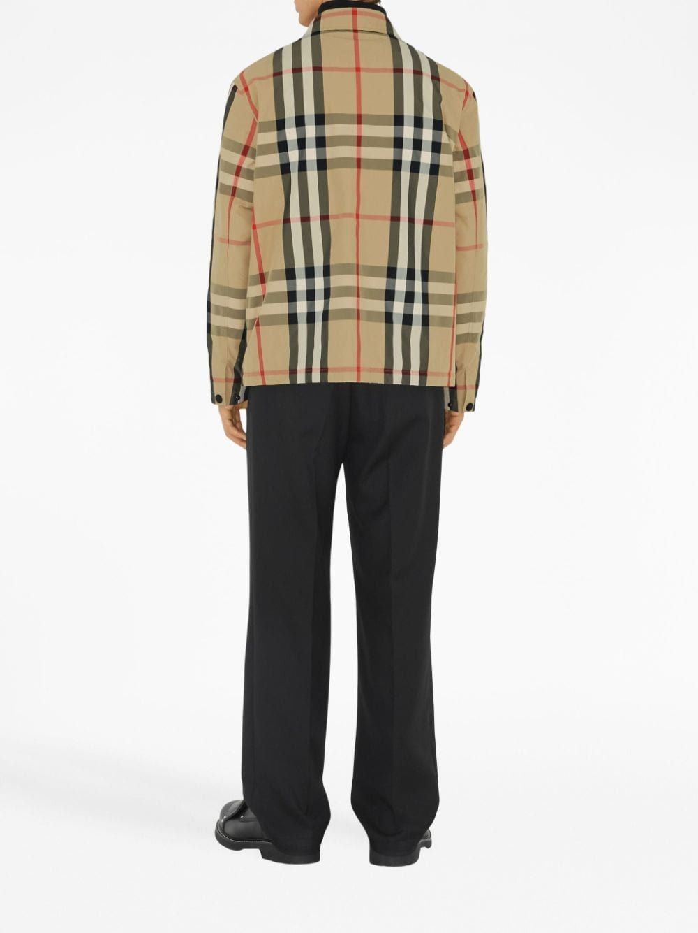 BURBERRY Checkered Design Jacket with Classic Collar