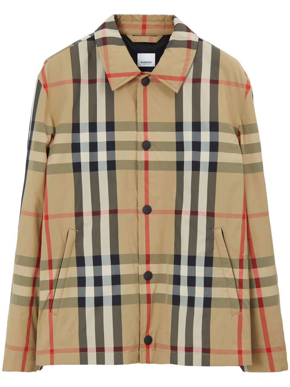 BURBERRY Checkered Design Jacket with Classic Collar