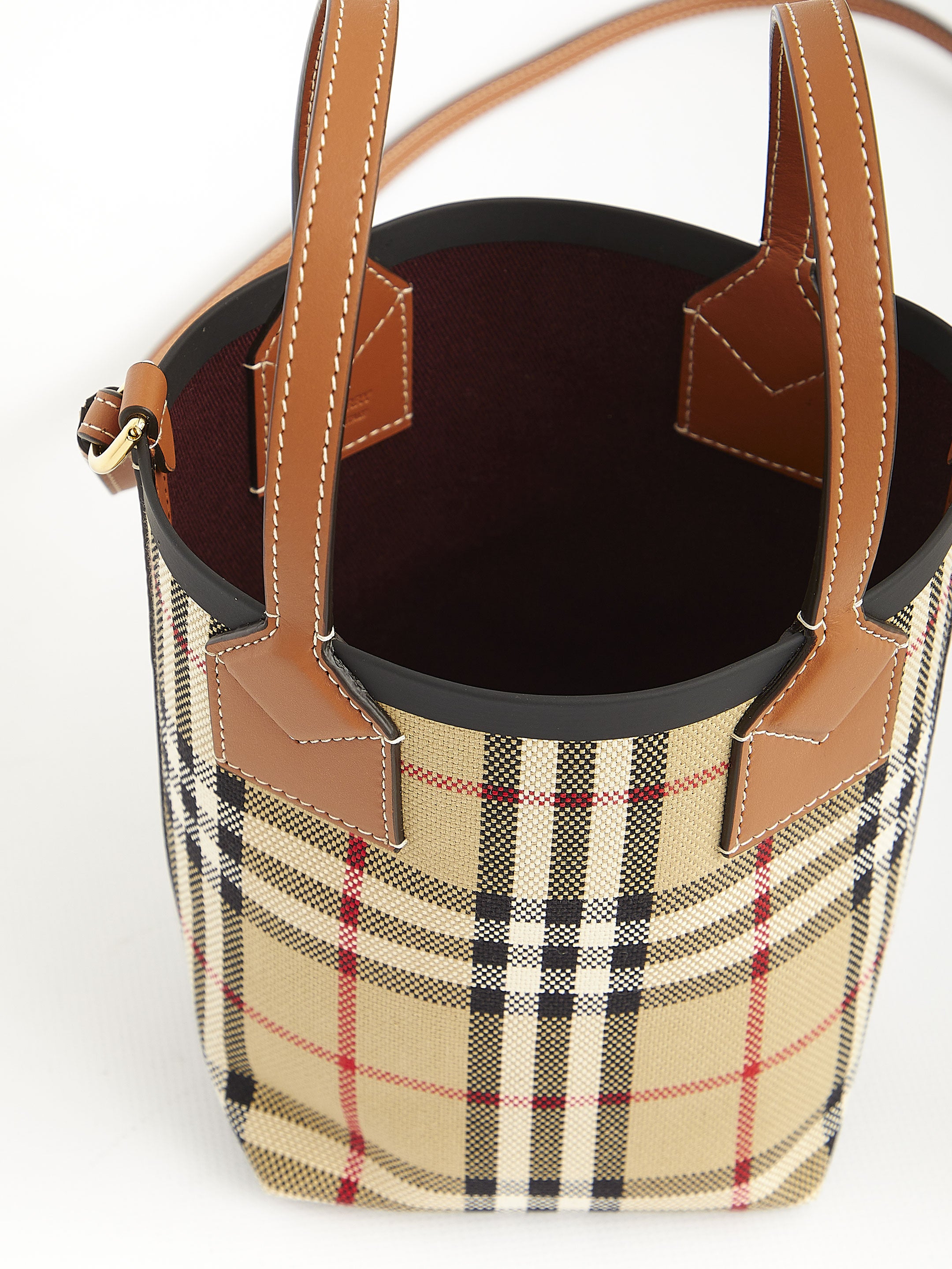 BURBERRY Embroidered Fabric London Bucket Handbag