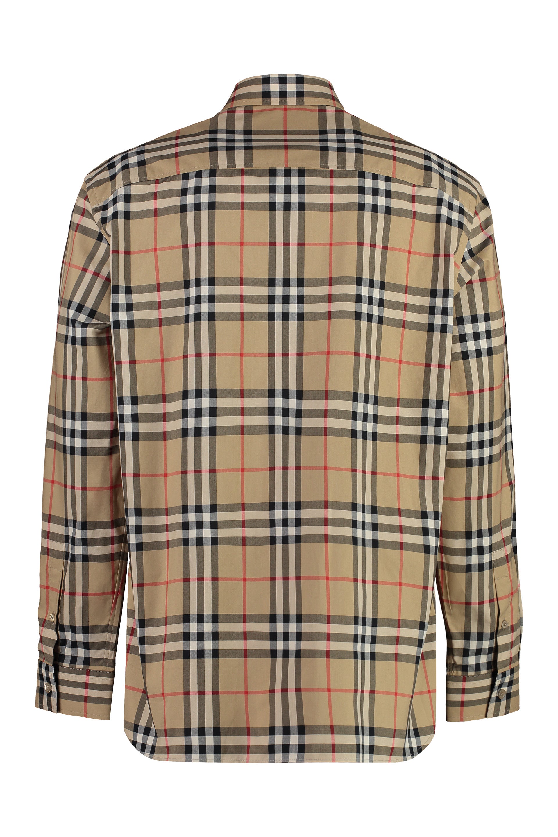BURBERRY Classic Check Print Cotton Shirt - Rounded Hem
