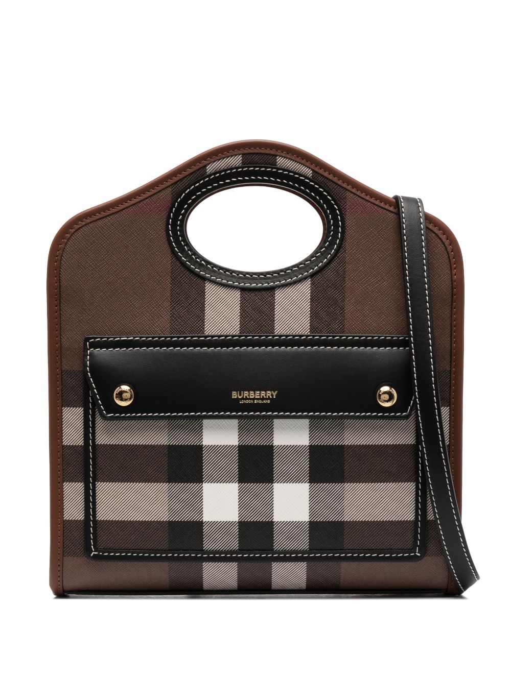 BURBERRY Mini Printed E-Canvas and Leather Pocket Handbag