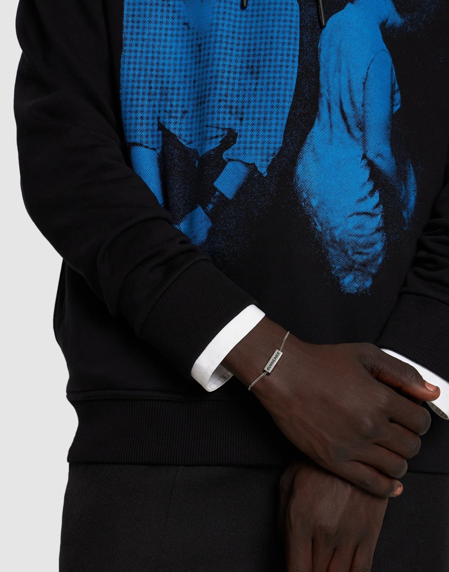 BURBERRY Engraved Bar Logo Chain Bracelet for Men