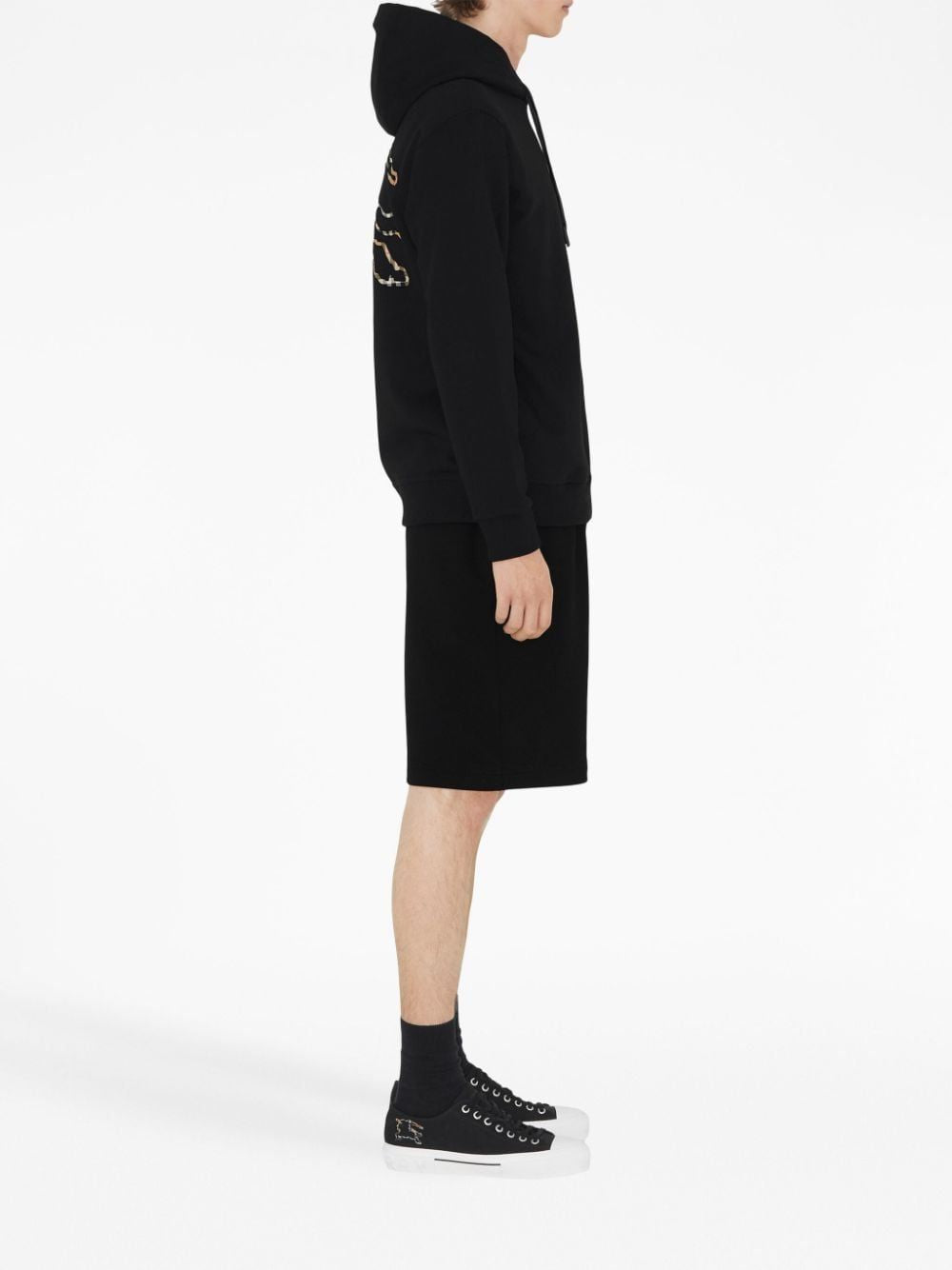 BURBERRY Hooded Sweatshirt with Back Check Motif for Men