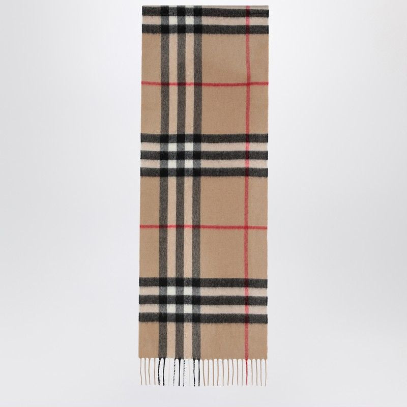 BURBERRY Classic Cashmere Scarf with Check Motif