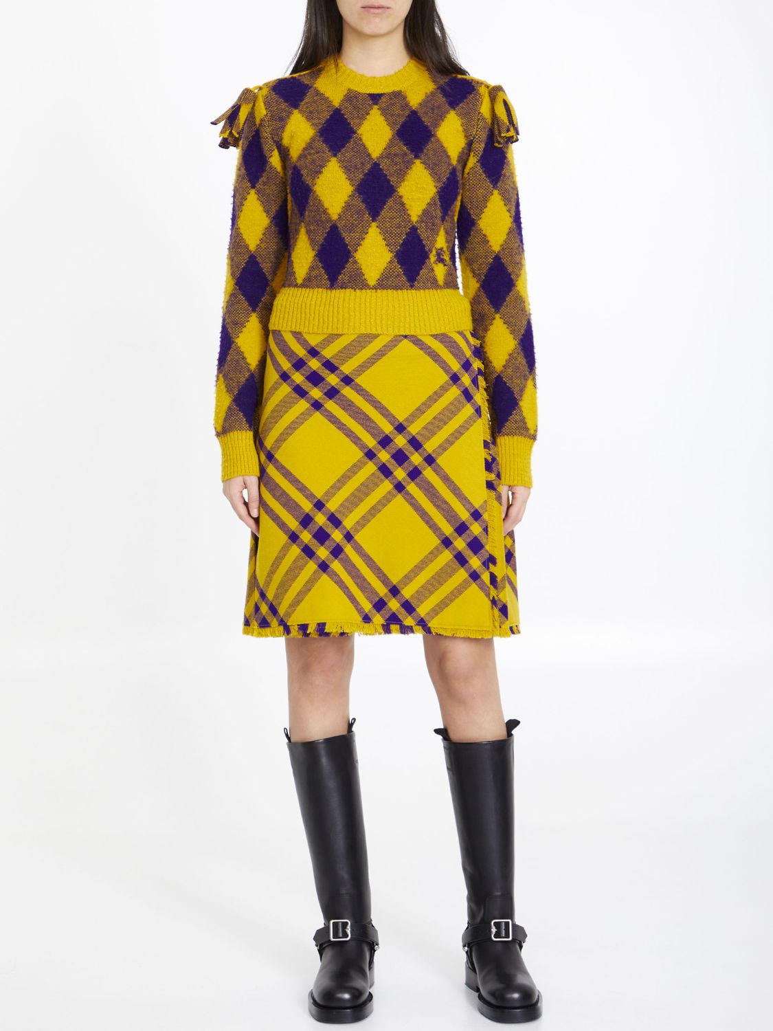 BURBERRY Embroidered Wool Mini Skirt for Women - FW23 Collection