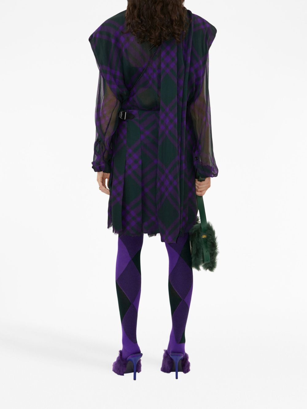 BURBERRY Embroidered Silk Mini Skirt