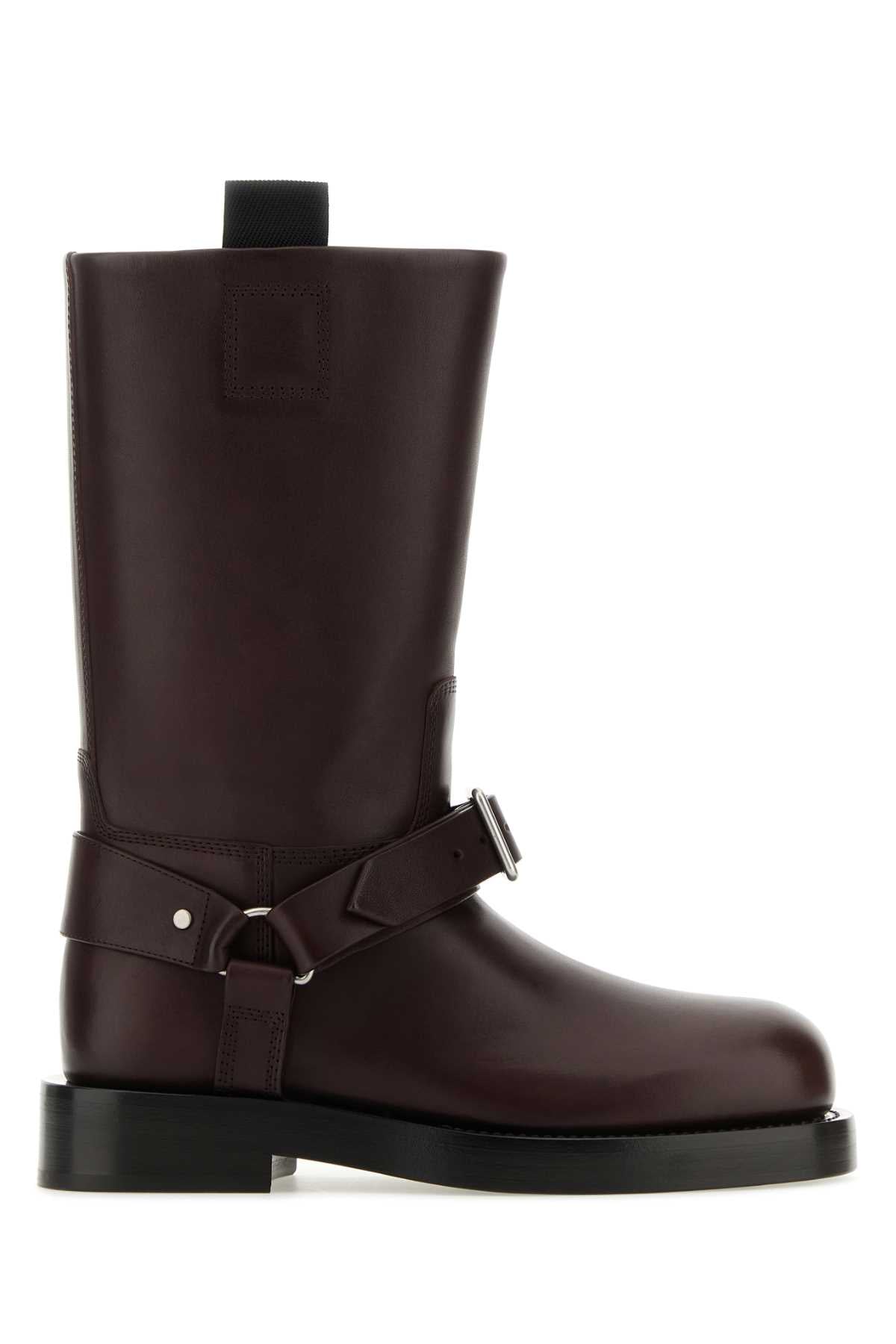 BURBERRY Leather Saddle Ankle Boots for Women