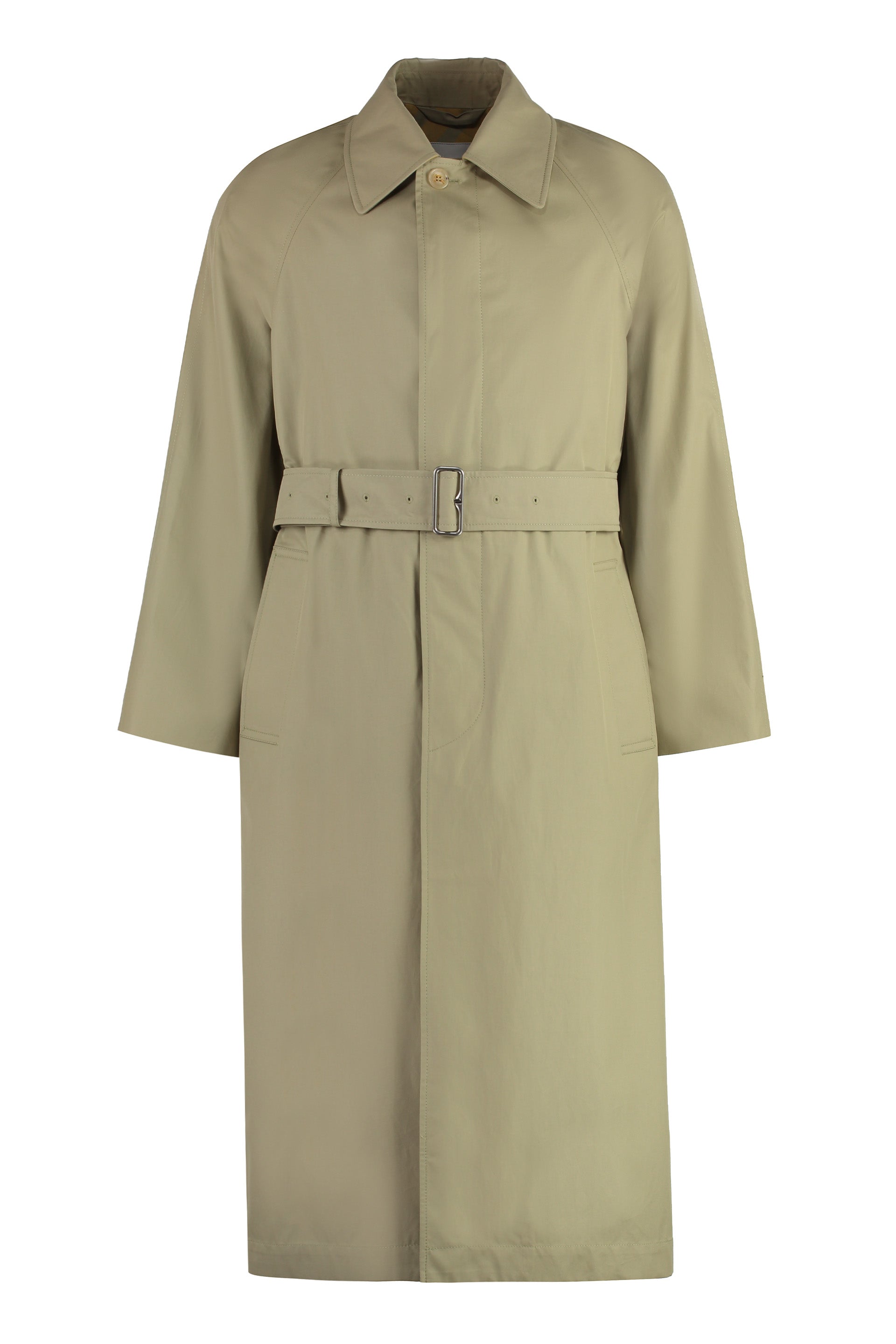 BURBERRY Cotton Trench Jacket with Coordinated Waist Belt for Men