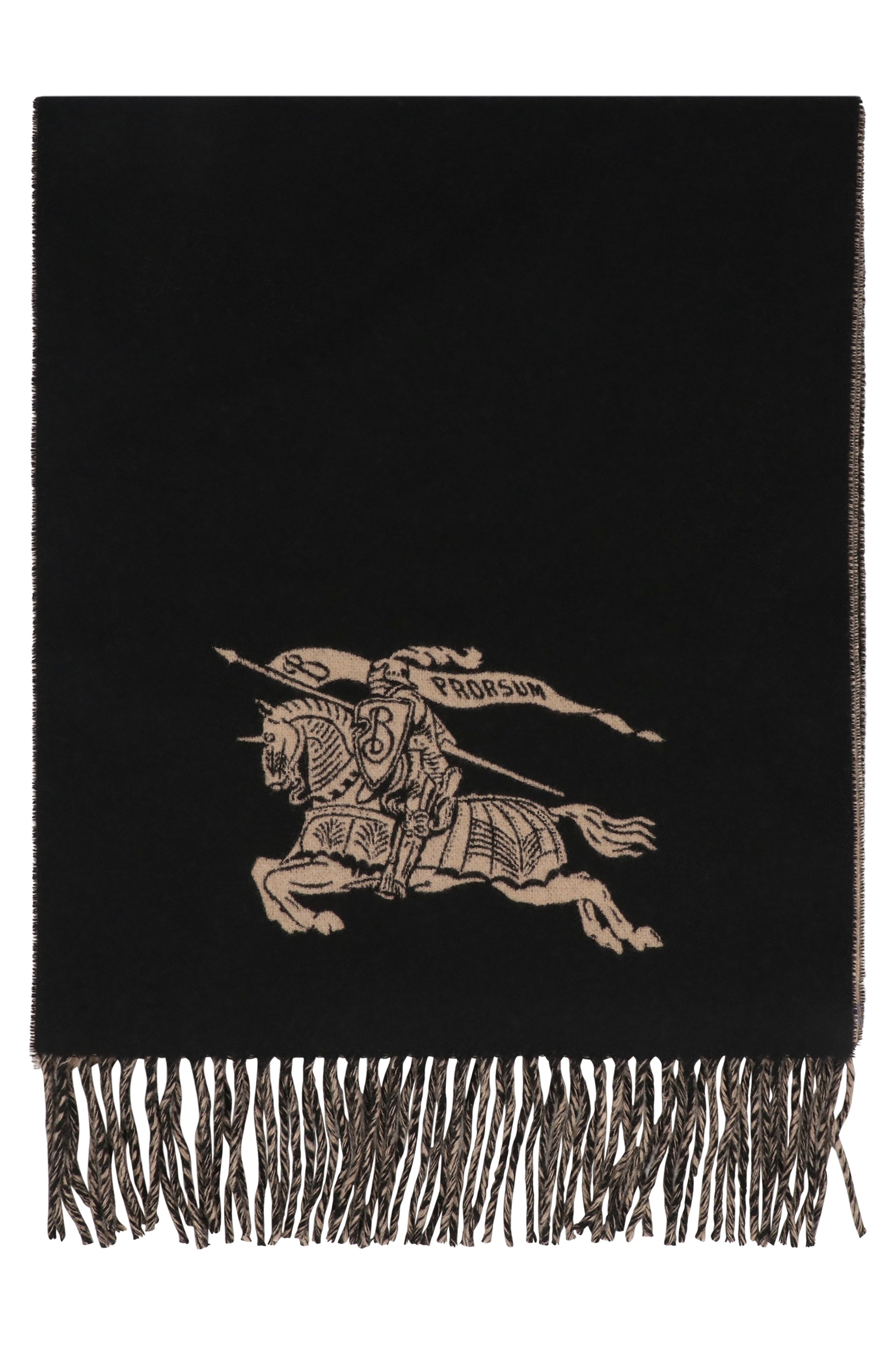 BURBERRY Cashmere Scarf with Fringed Edges - Size 210X45 CM