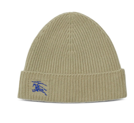 BURBERRY Cashmere Beanie with Logo and Equestrian Knight Motif