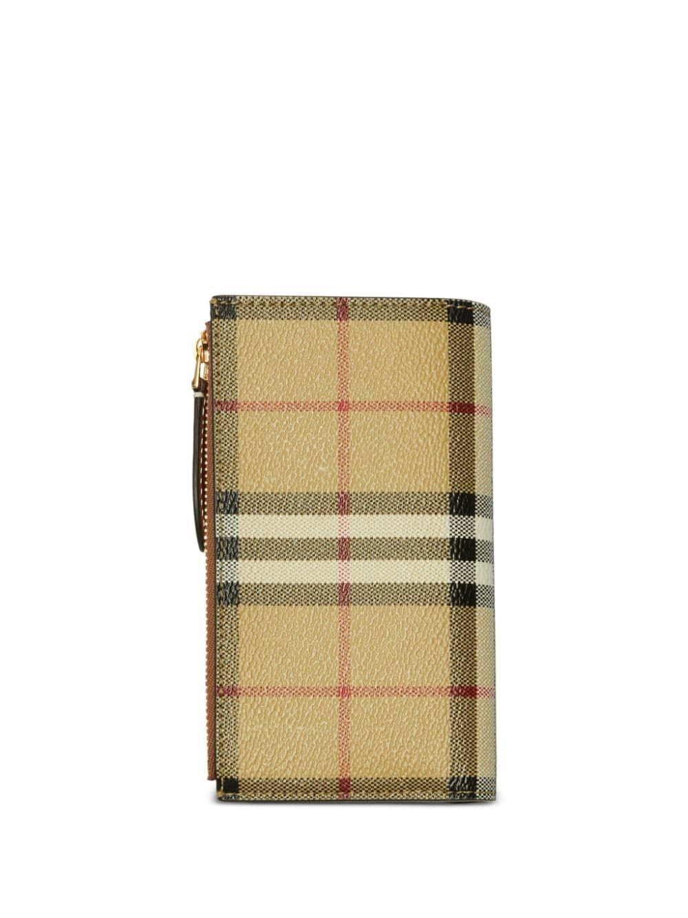 BURBERRY Checkered Design Leather Cardholder