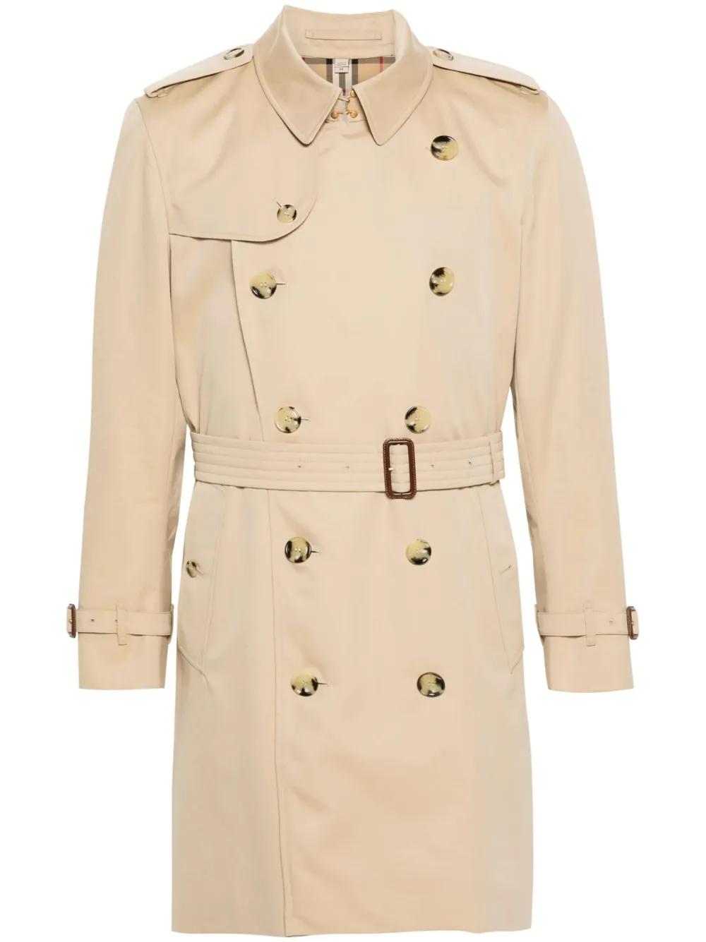 BURBERRY Double Breasted Cotton Trench Jacket - Men's