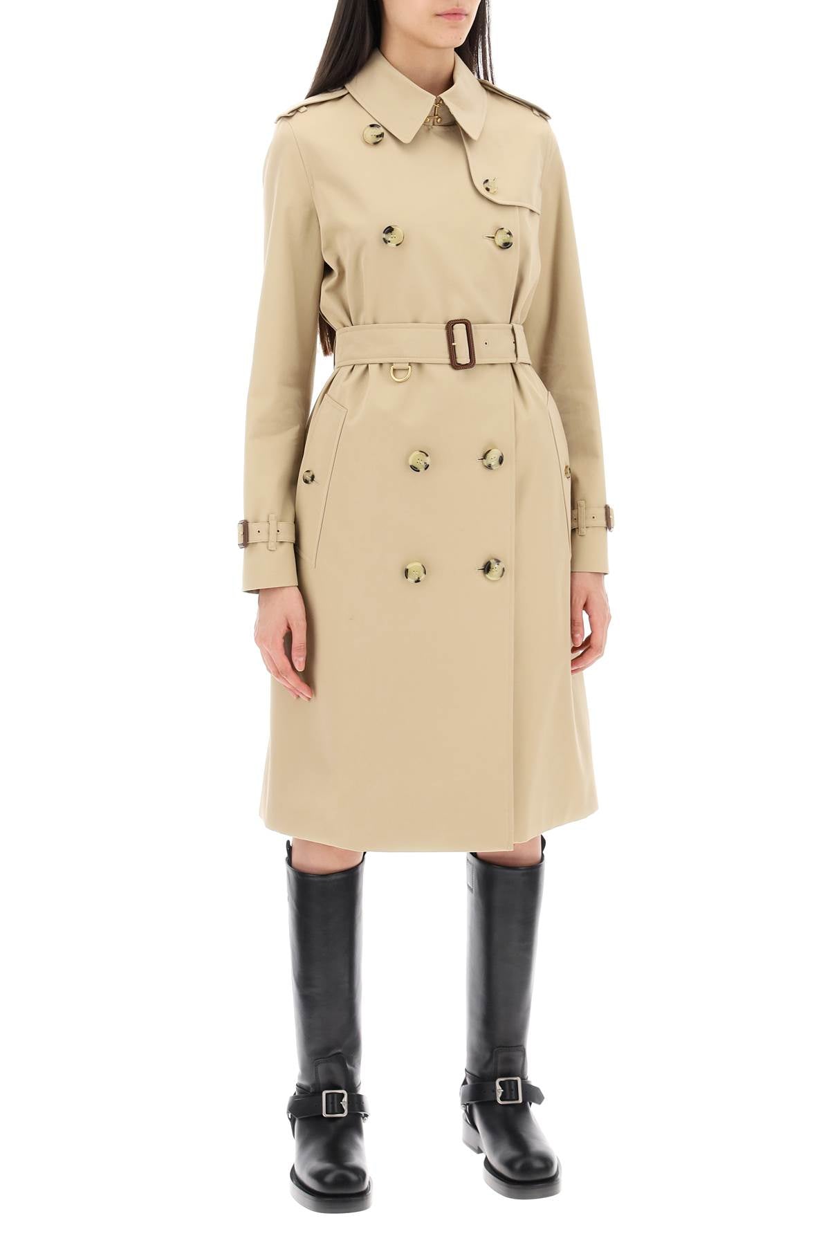 BURBERRY Kensington Long Cotton Trench Jacket for Women