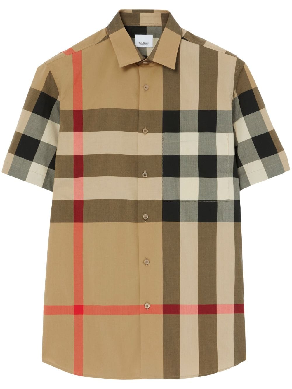 BURBERRY Embroidered Checked Poplin Shirt - Summer Edition