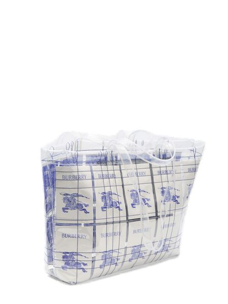 BURBERRY Embroidered PVC Shopping Handbag