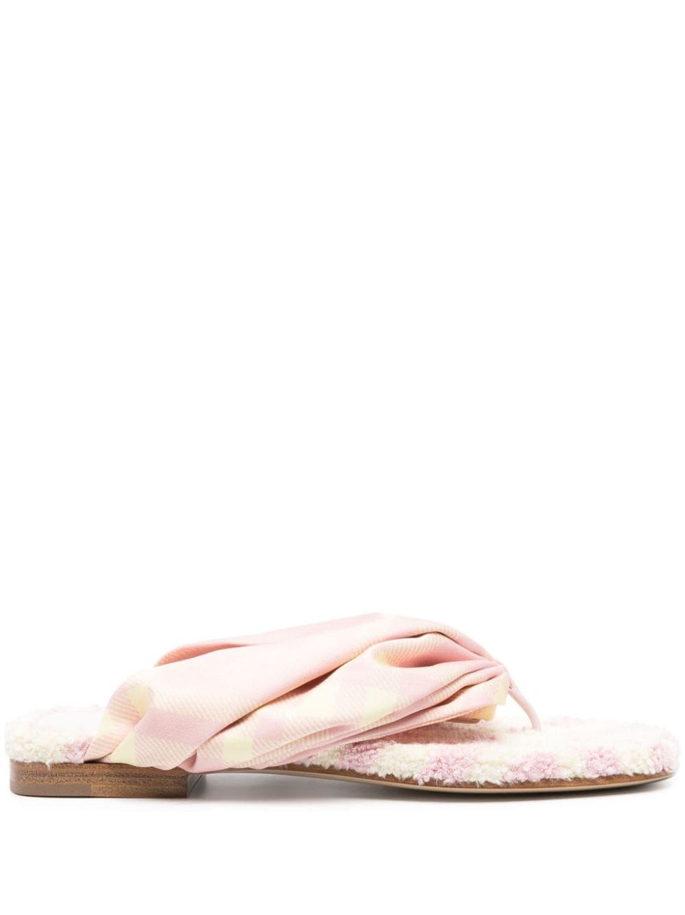 BURBERRY Check Print Thong Sandals for Women
