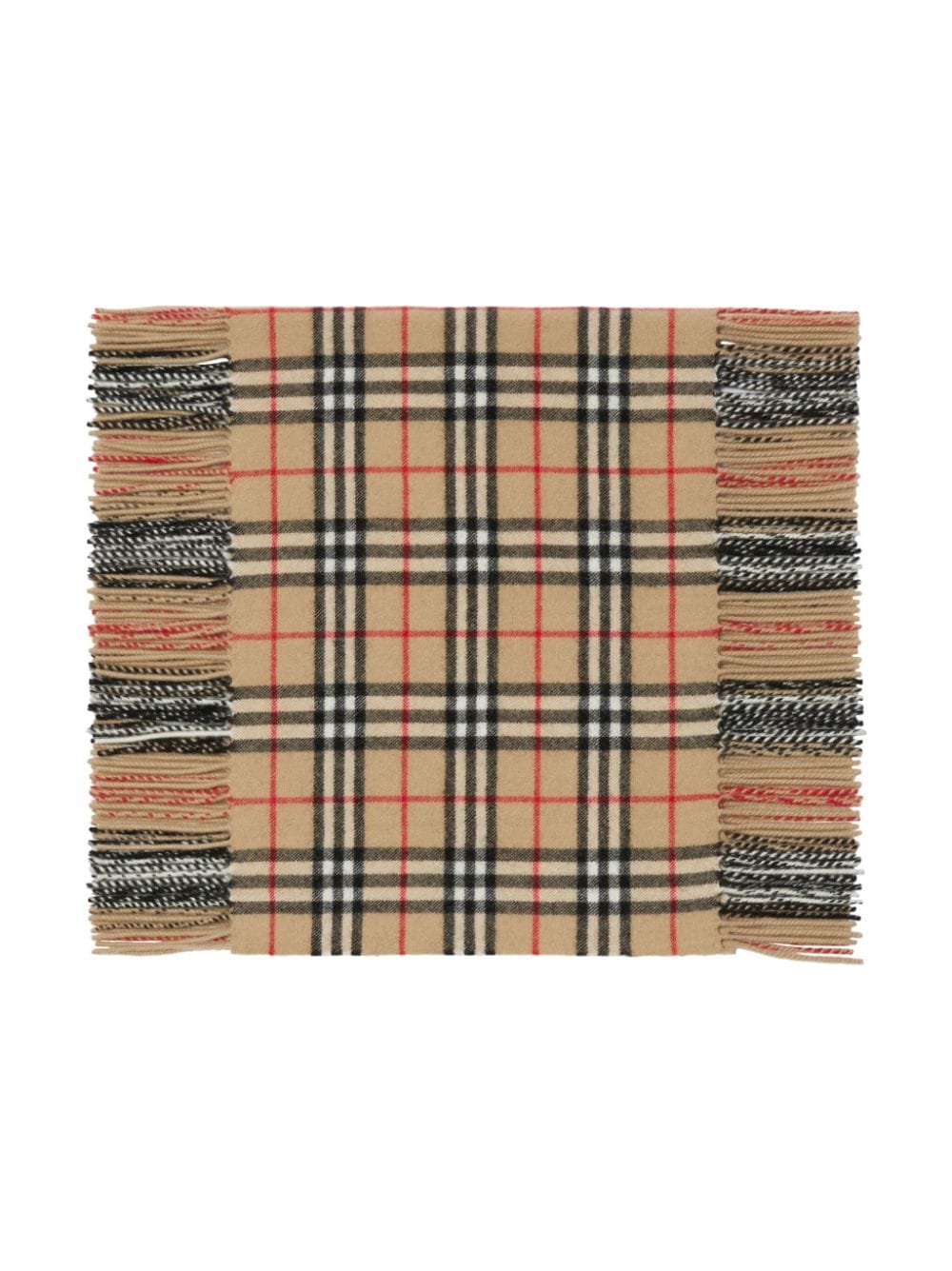 BURBERRY Checked Embroidered Cashmere Scarf