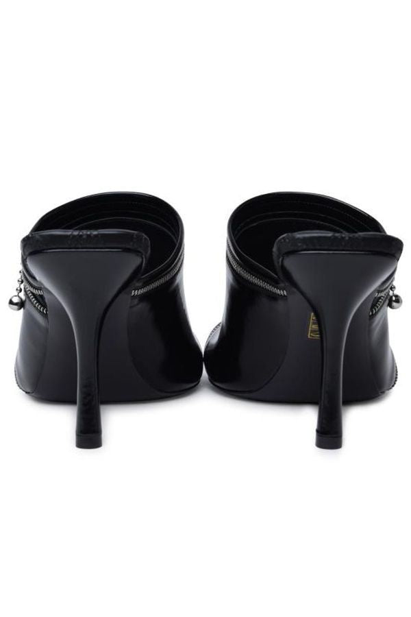 BURBERRY Mini Peep Sandals with Zipper Closure and Equestrian Design