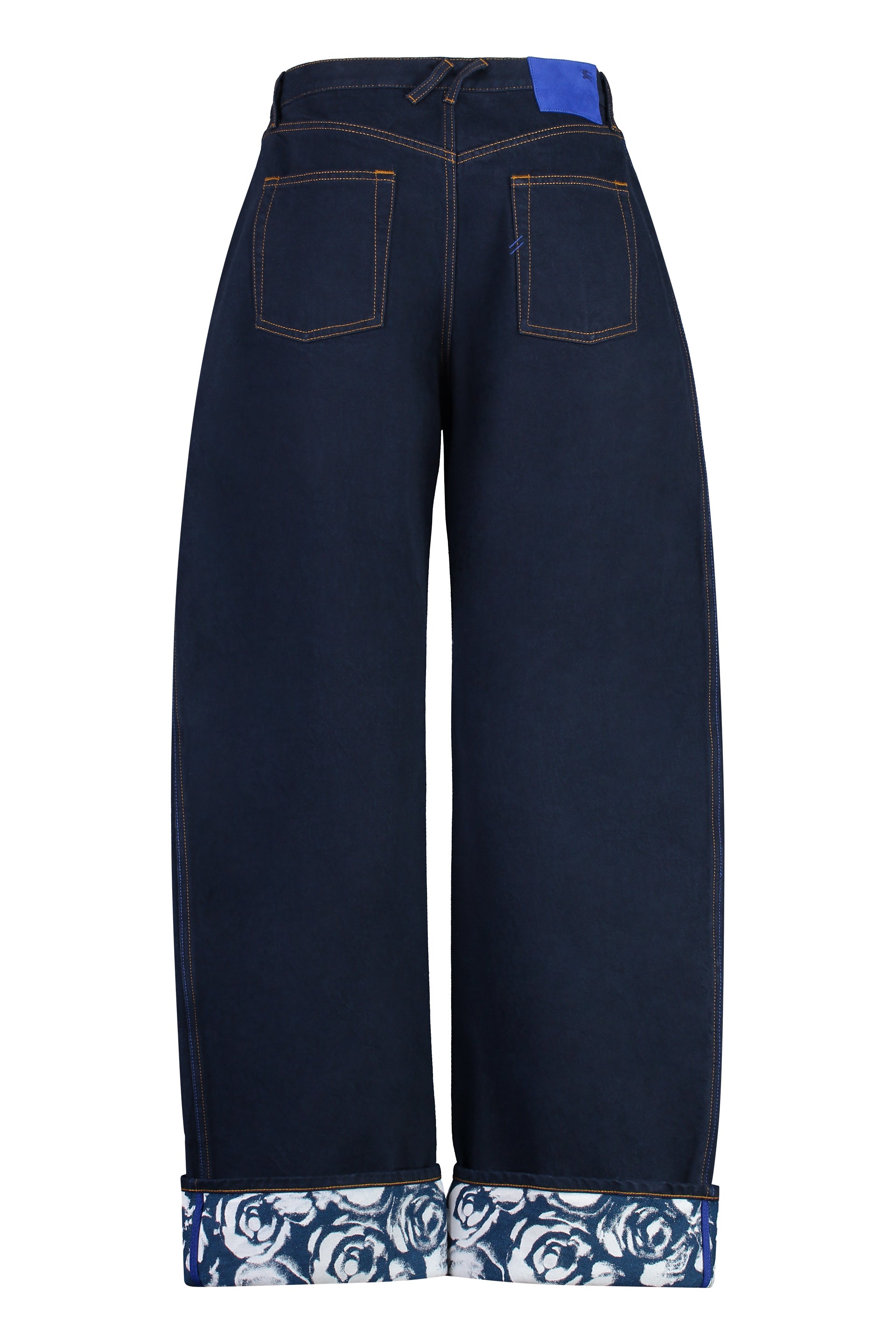 BURBERRY Wide-Leg Jeans with Roll-Up Ankle Cuffs