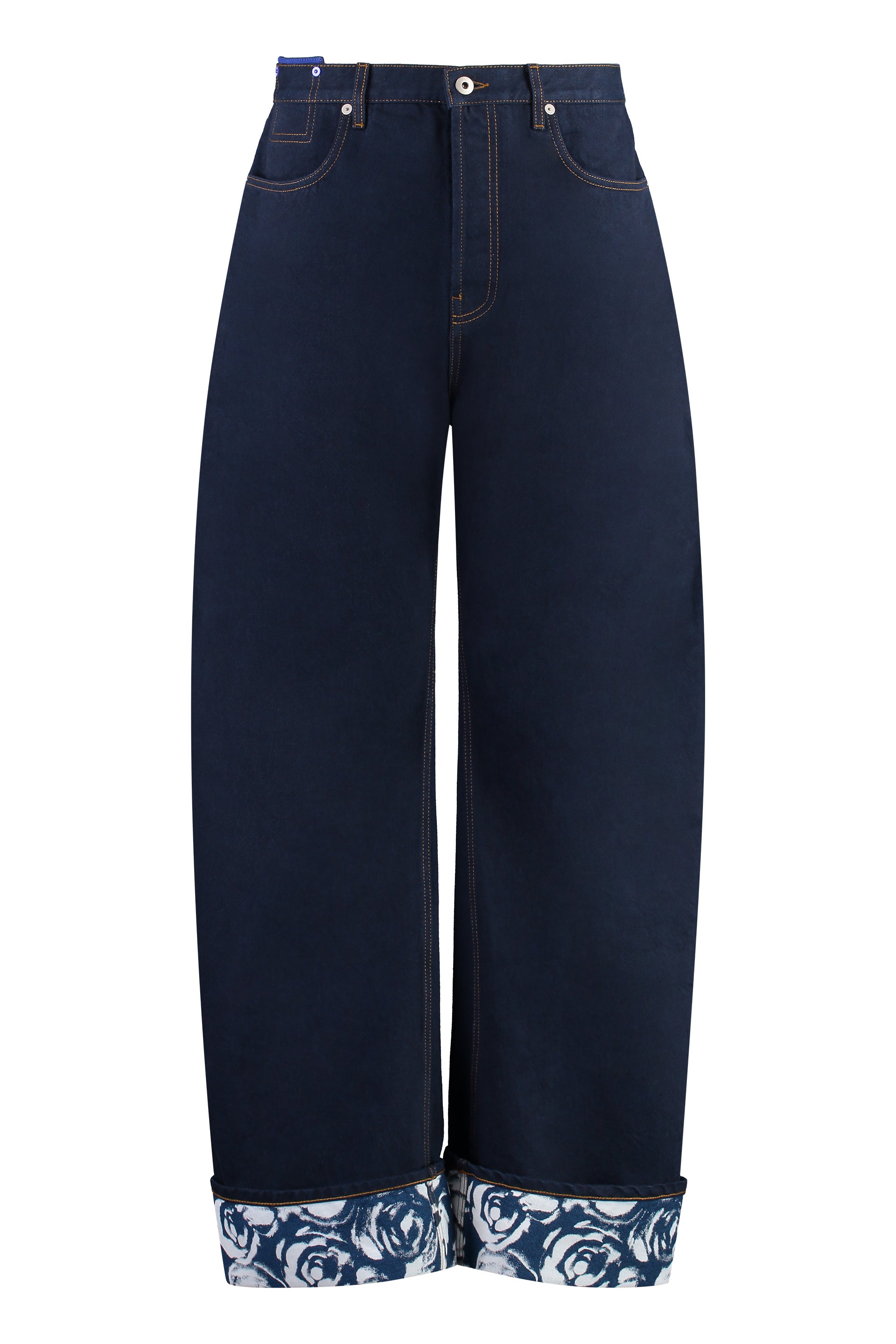 BURBERRY Wide-Leg Jeans with Roll-Up Cuffs