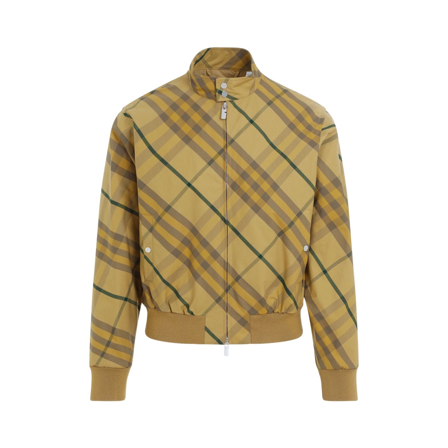 BURBERRY Checked Embroidered Cotton Bomber Jacket for Men