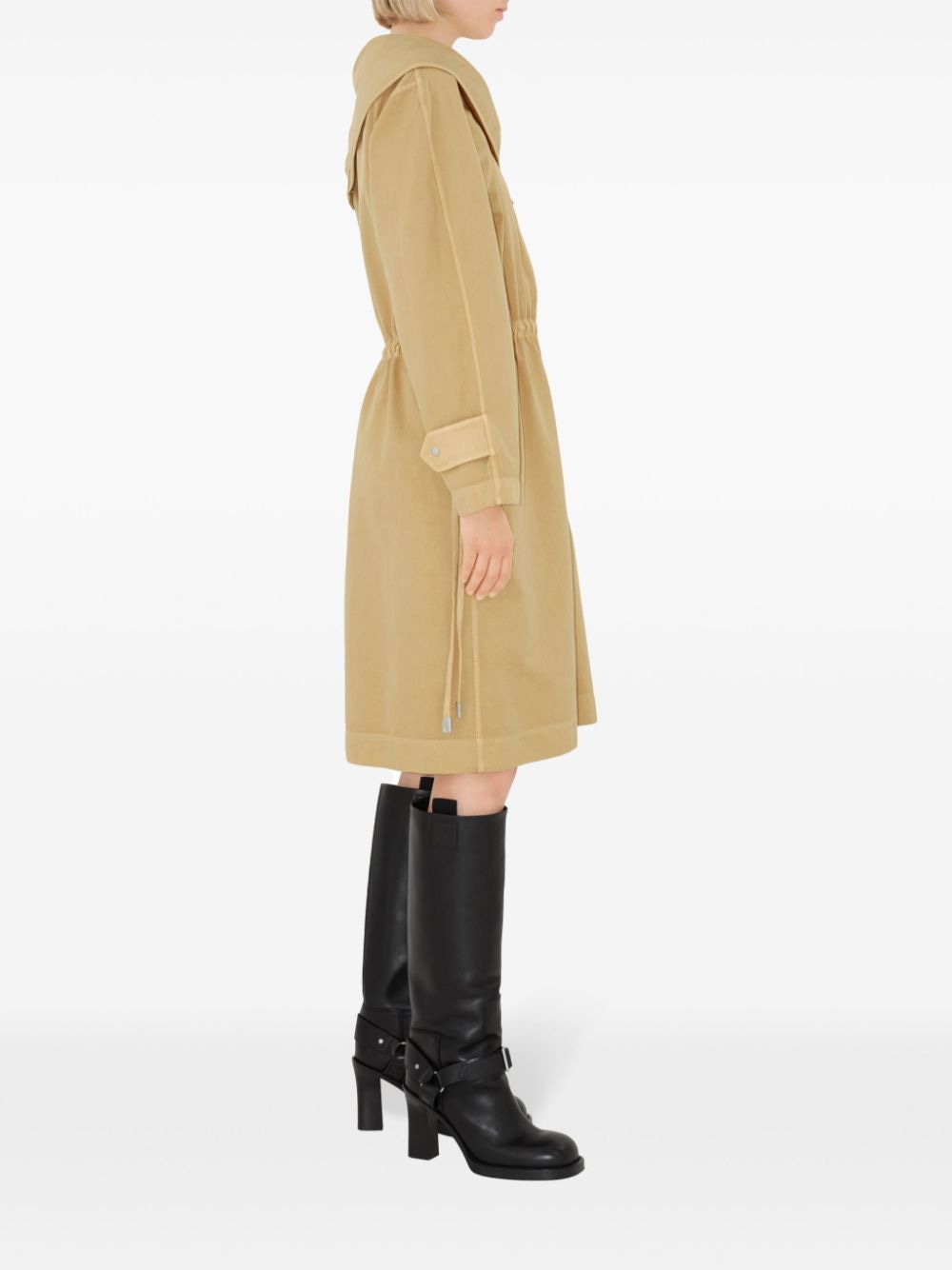BURBERRY Oversized Wool-Silk Dress with Drawstring Waist - SS24
