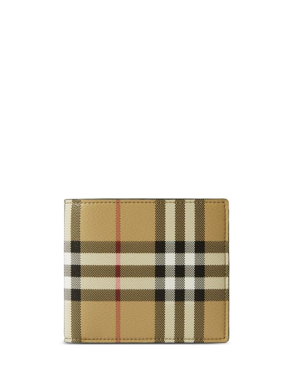 BURBERRY Vintage Check Mini Bifold Leather Wallet