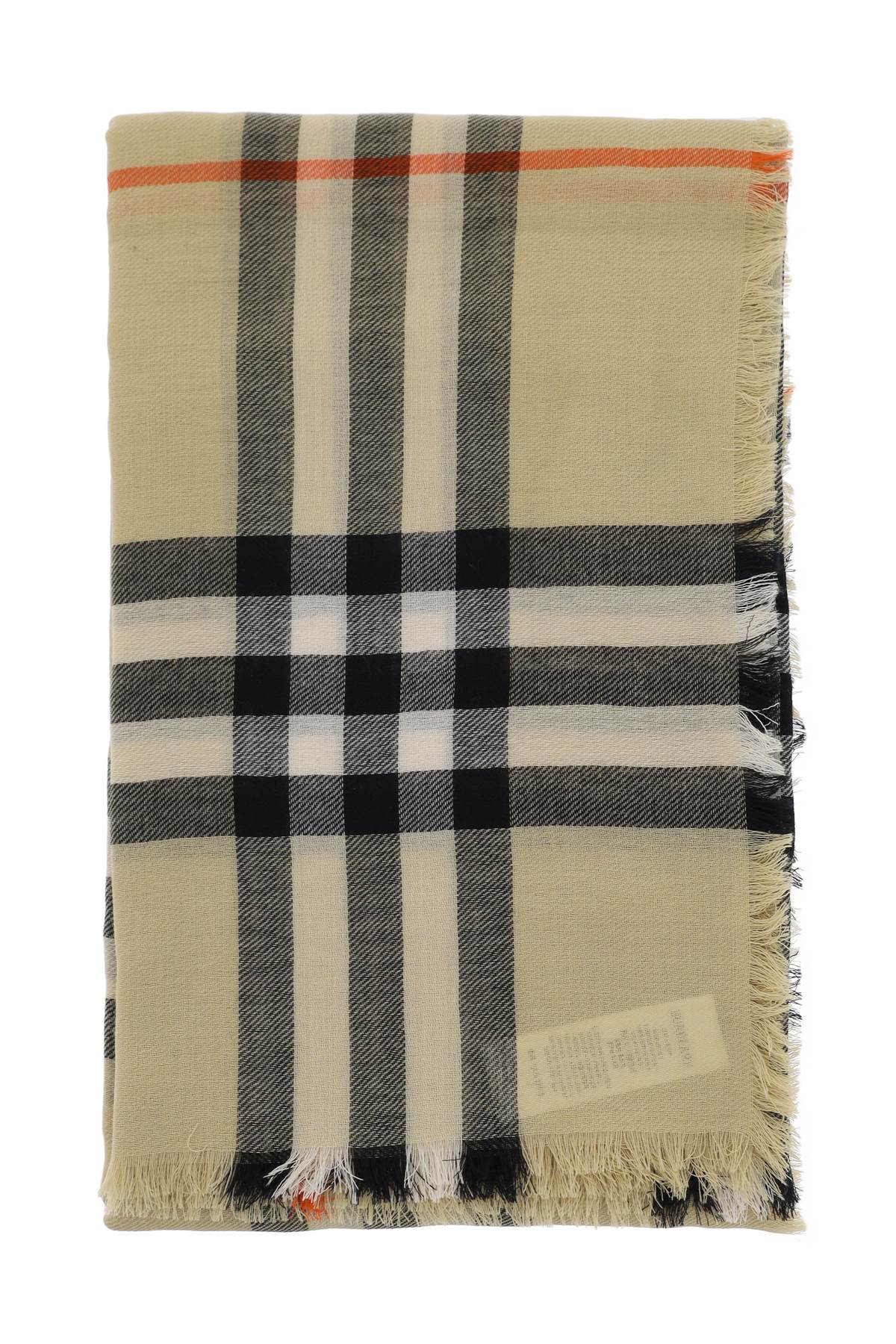 BURBERRY Embroidered Wool Scarf - Lightweight Design