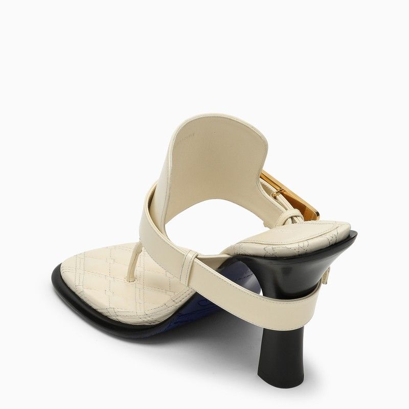 BURBERRY Leather Heeled Thong Sandals