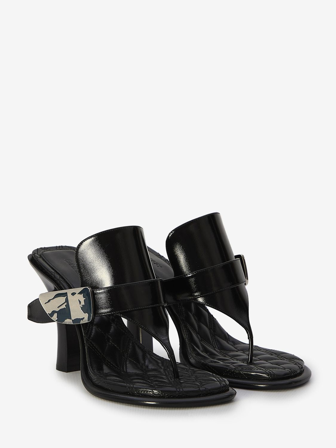 BURBERRY Leather Bay Thong Flat Sandals