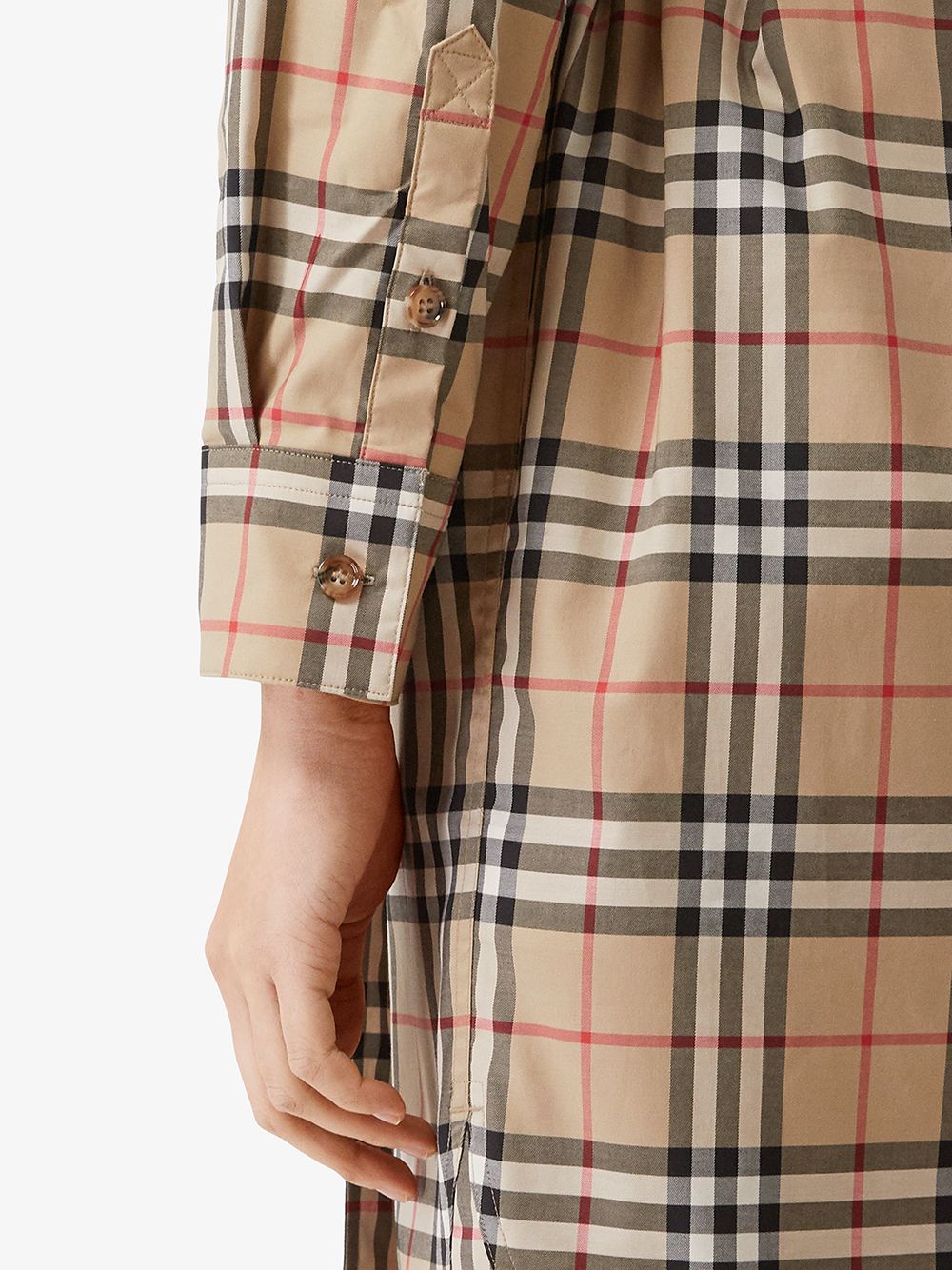 BURBERRY Embroidered Checked Cotton Dress