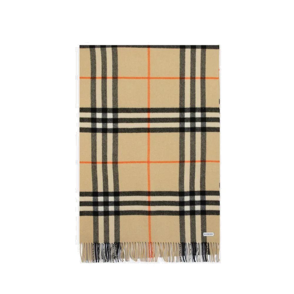 BURBERRY Washed Giant Check Cashmere Scarf for Women