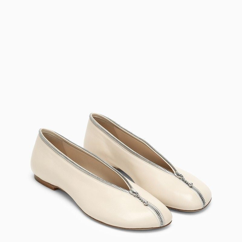 BURBERRY Calfskin Ballerina with Zipped Upper