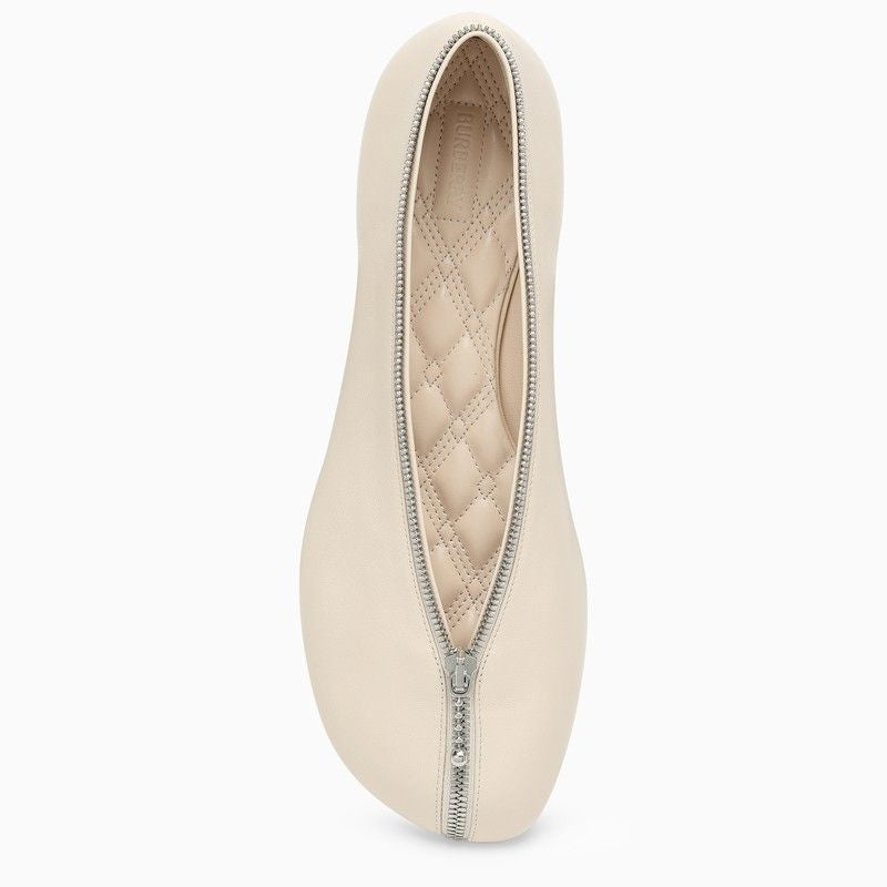 BURBERRY Calfskin Ballerina with Zipped Upper