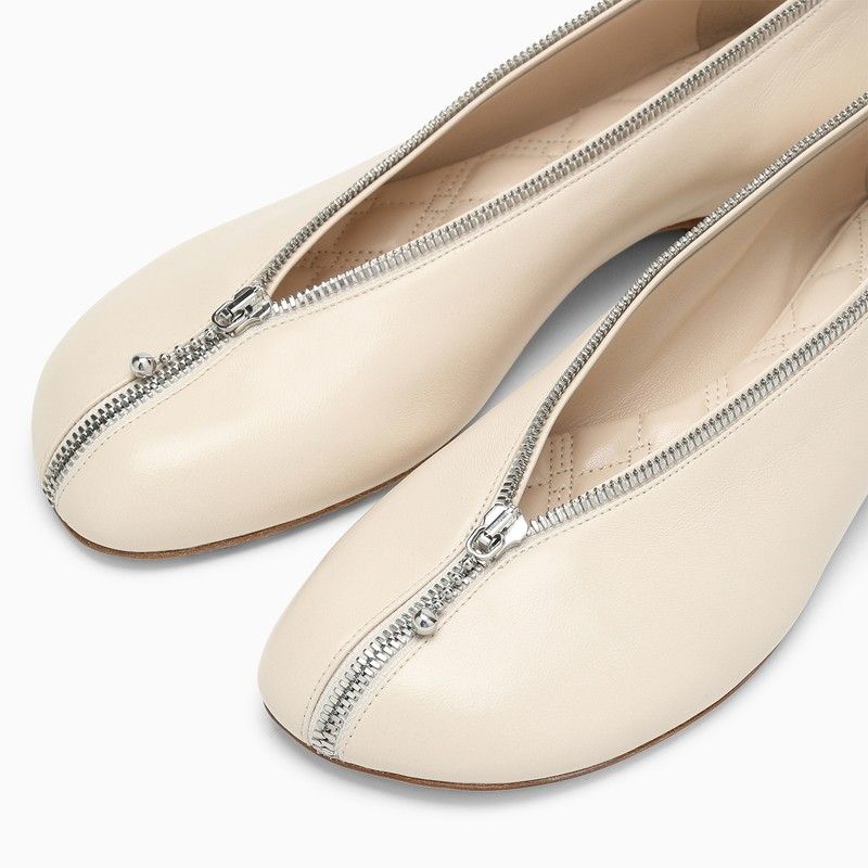 BURBERRY Calfskin Ballerina with Zipped Upper
